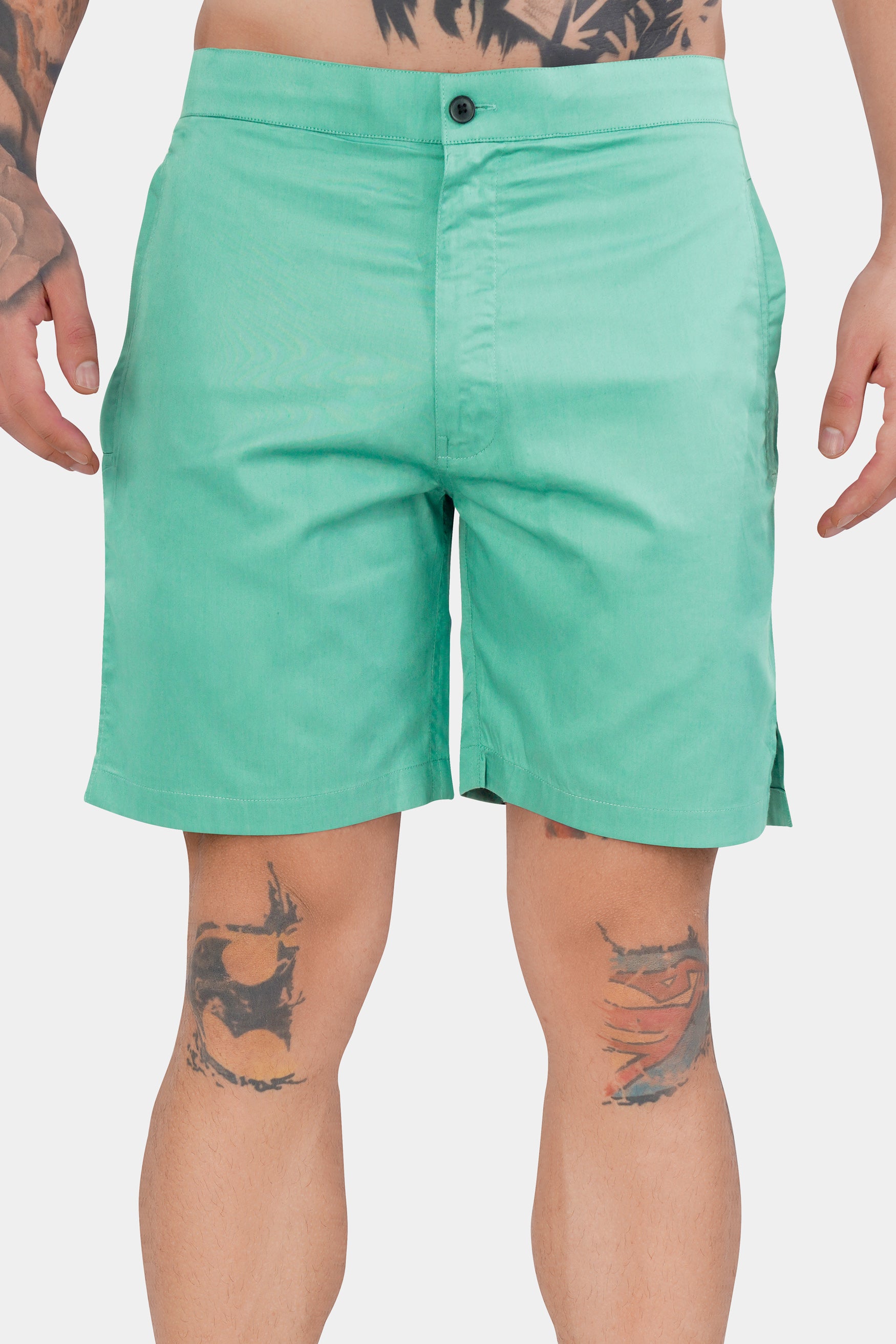 Seafoam Green Subtle Sheen Super Soft Premium Cotton Shorts SR339-28,  SR339-30,  SR339-32,  SR339-34,  SR339-36,  SR339-38,  SR339-40,  SR339-42,  SR339-44