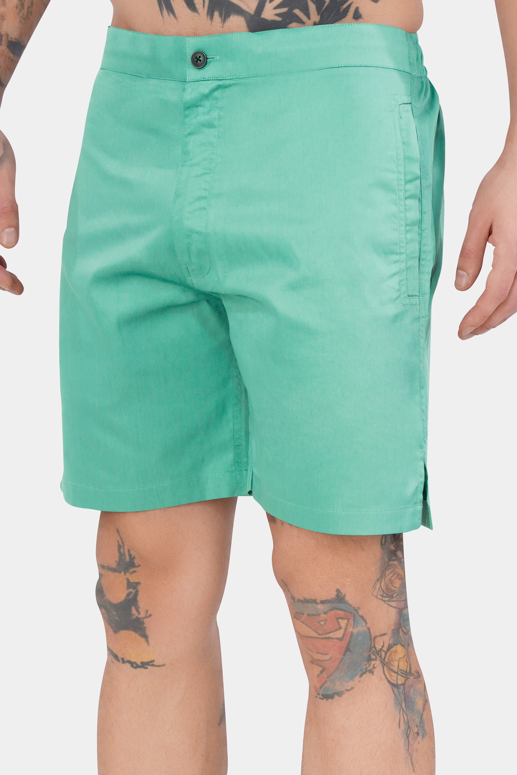 Seafoam Green Subtle Sheen Super Soft Premium Cotton Shorts SR339-28,  SR339-30,  SR339-32,  SR339-34,  SR339-36,  SR339-38,  SR339-40,  SR339-42,  SR339-44