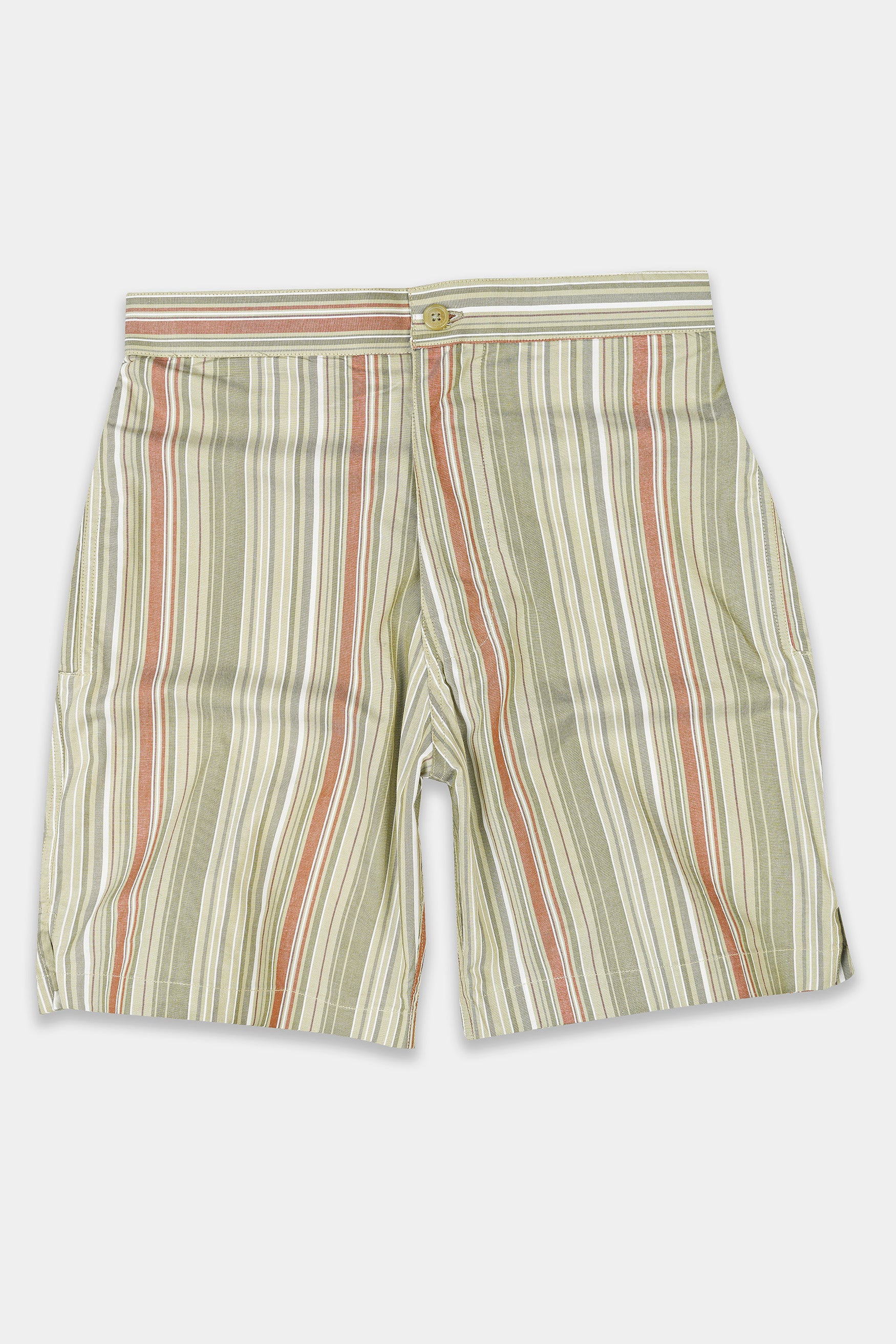 Tallow Brown with Tawny orange Multicolor Striped Chambray Shorts SR348-28,  SR348-30,  SR348-32,  SR348-34,  SR348-36,  SR348-38,  SR348-40,  SR348-42,  SR348-44
