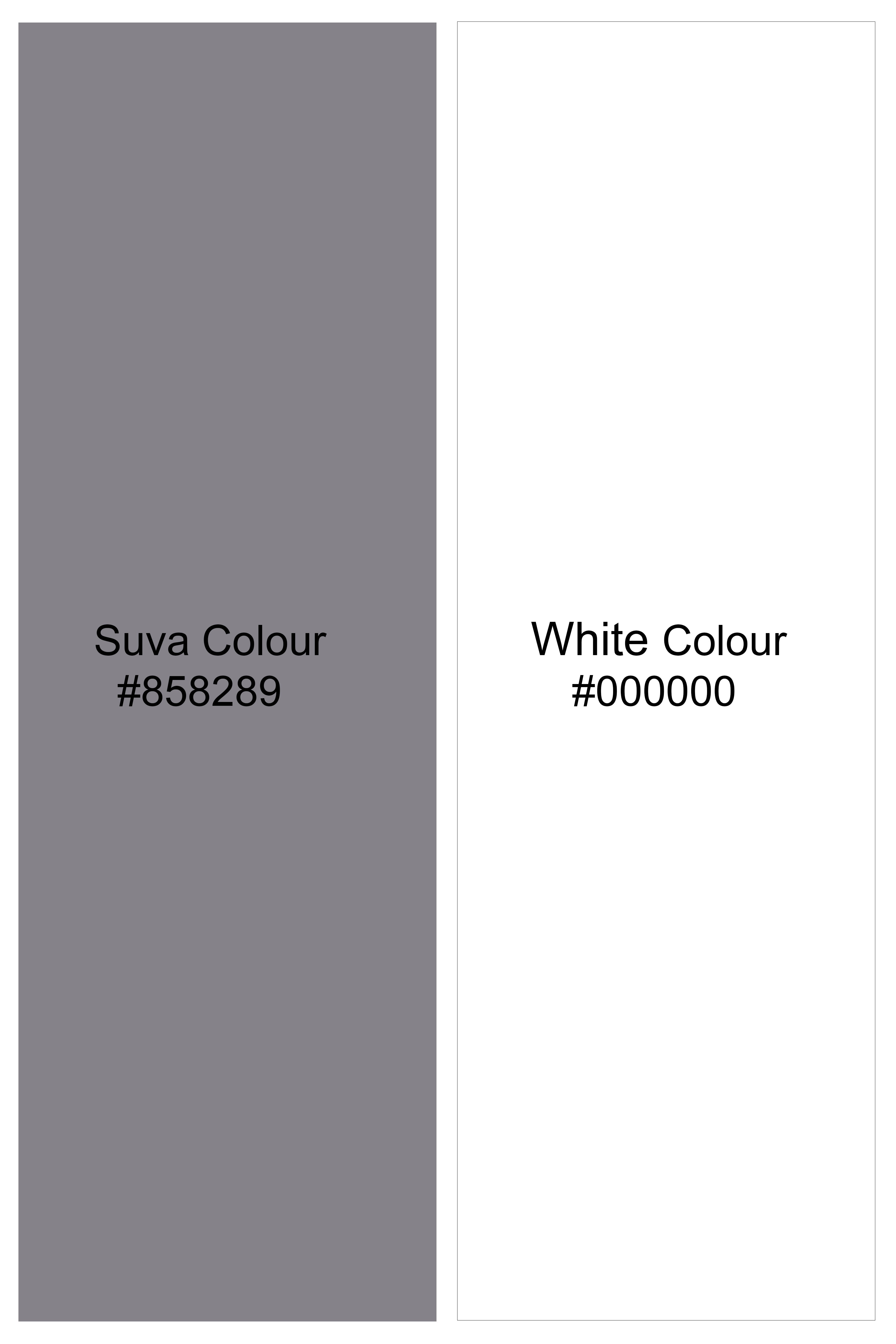 Suva Gray And Bright White Printed Subtle Sheen Super Soft Premium Cotton Shorts