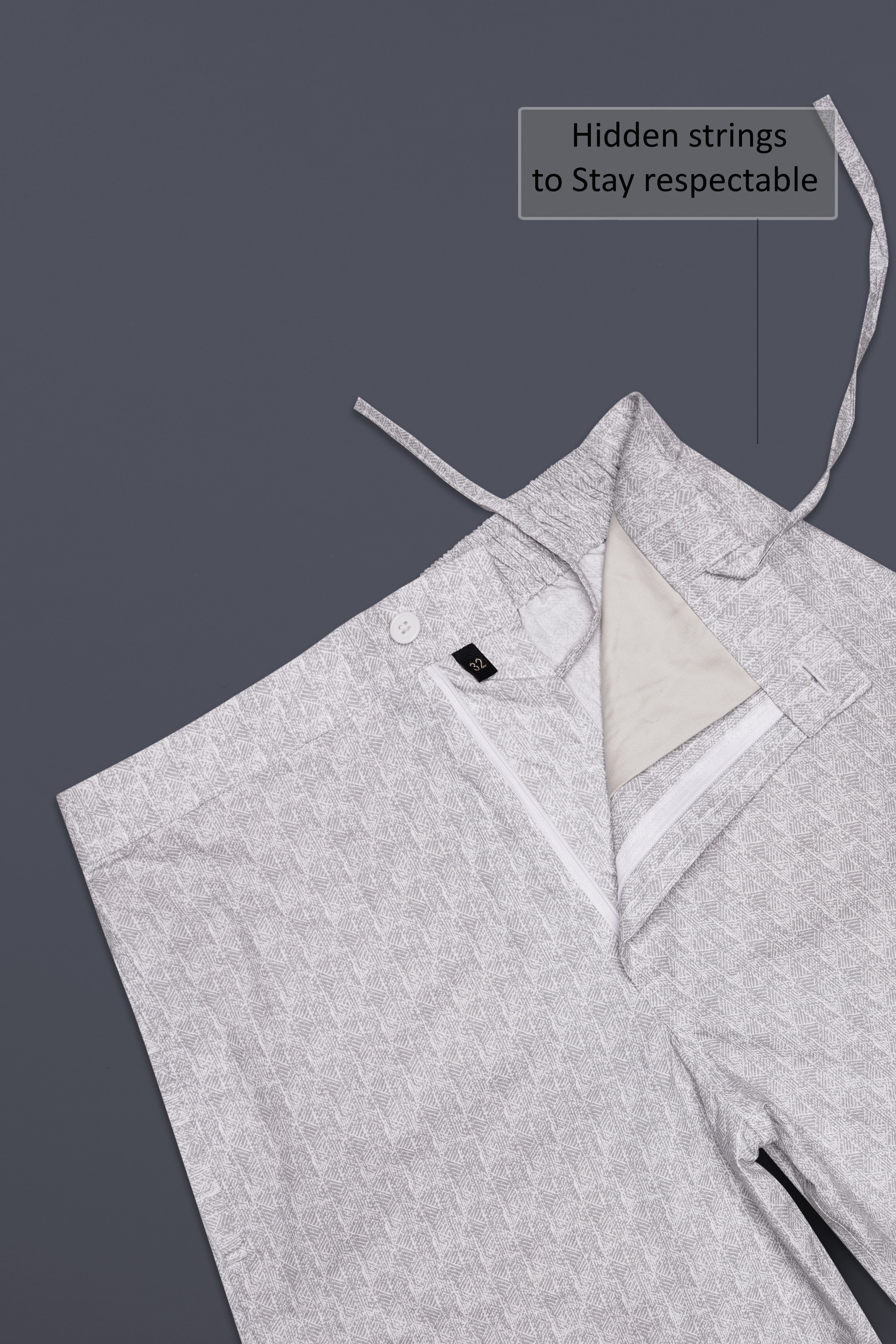 Ghost Gray Printed Subtle Sheen Super Soft Premium Cotton Shorts