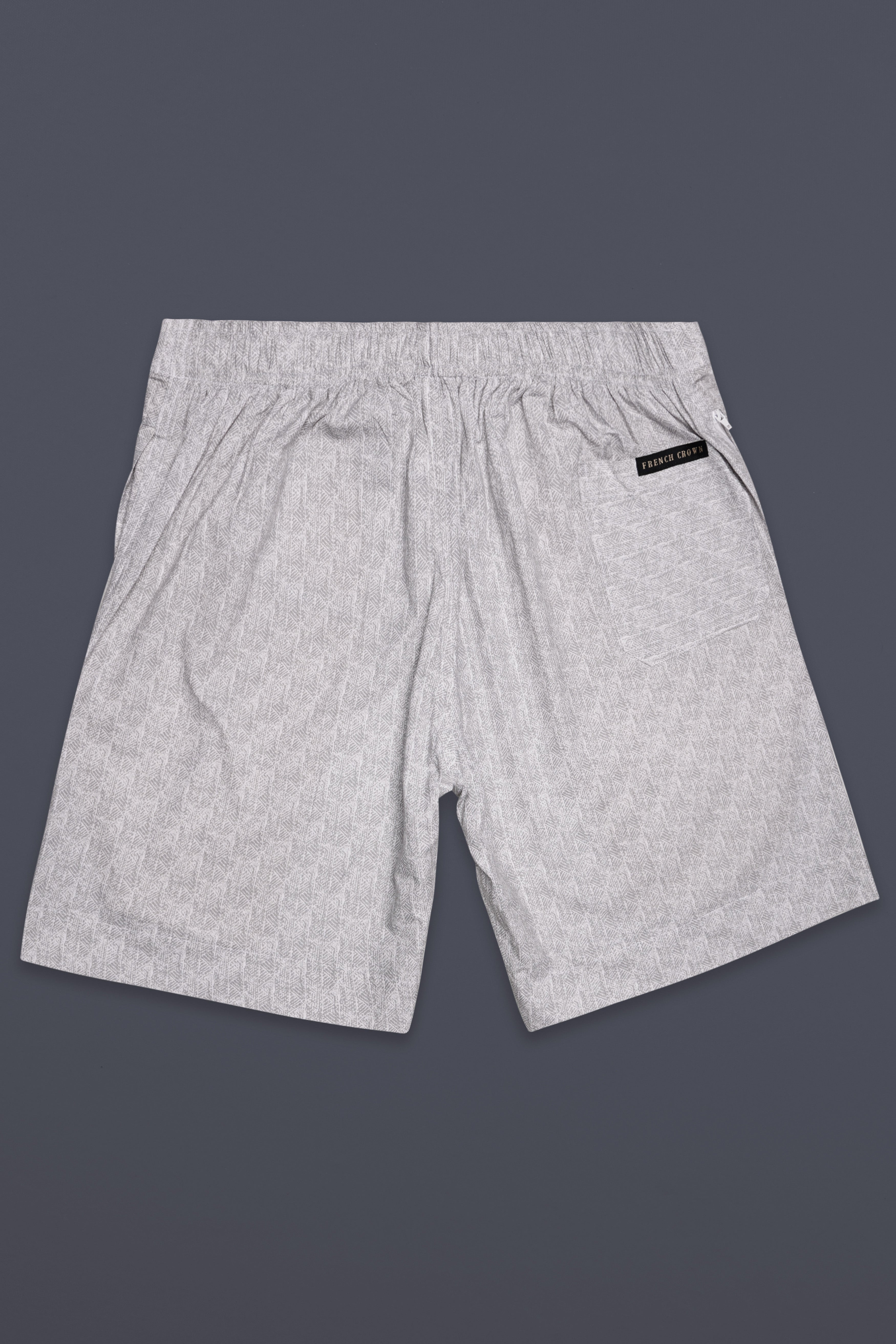 Ghost Gray Printed Subtle Sheen Super Soft Premium Cotton Shorts