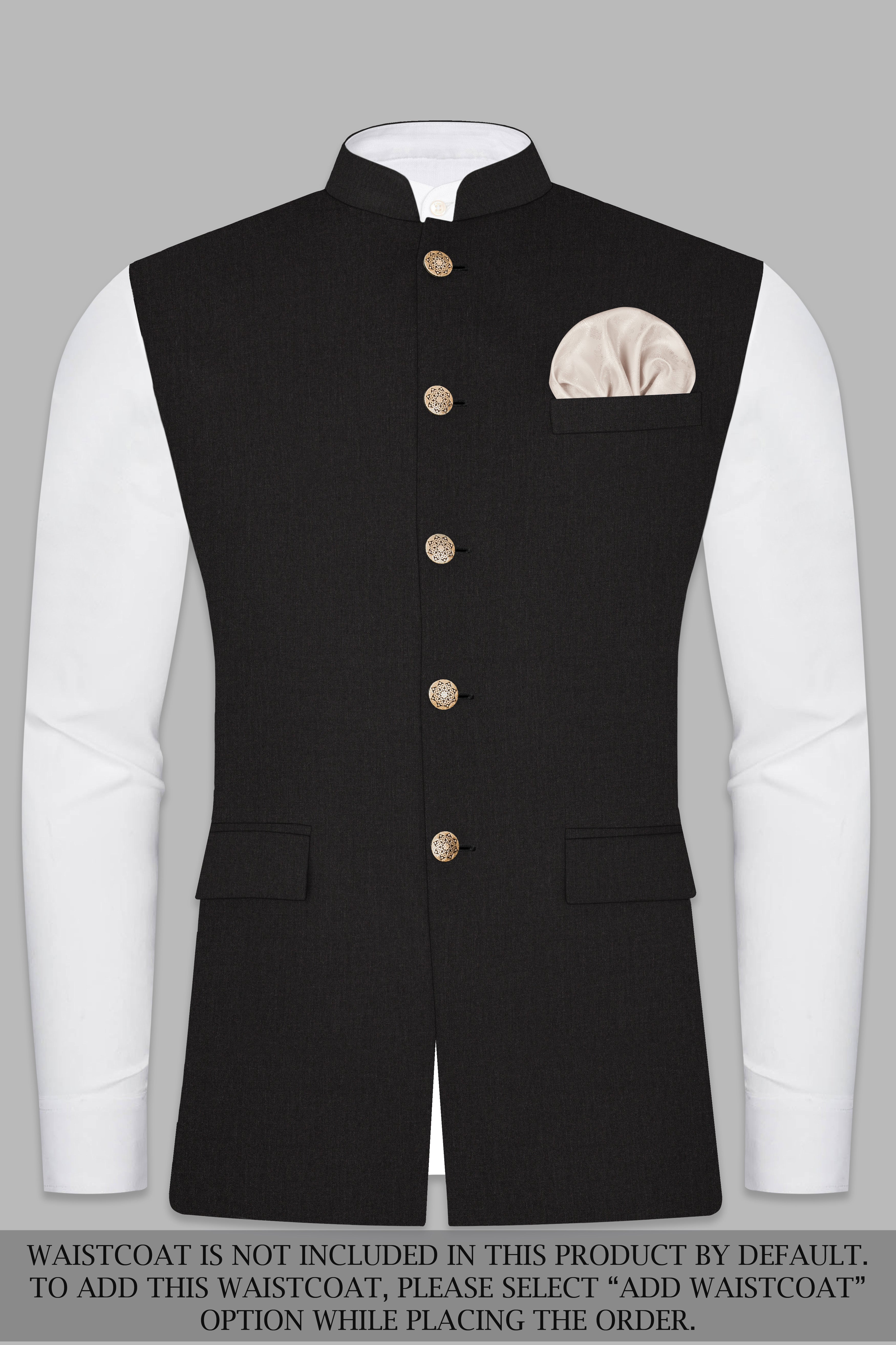 Thunder Gray Cross Placket  Bandhgala Suit