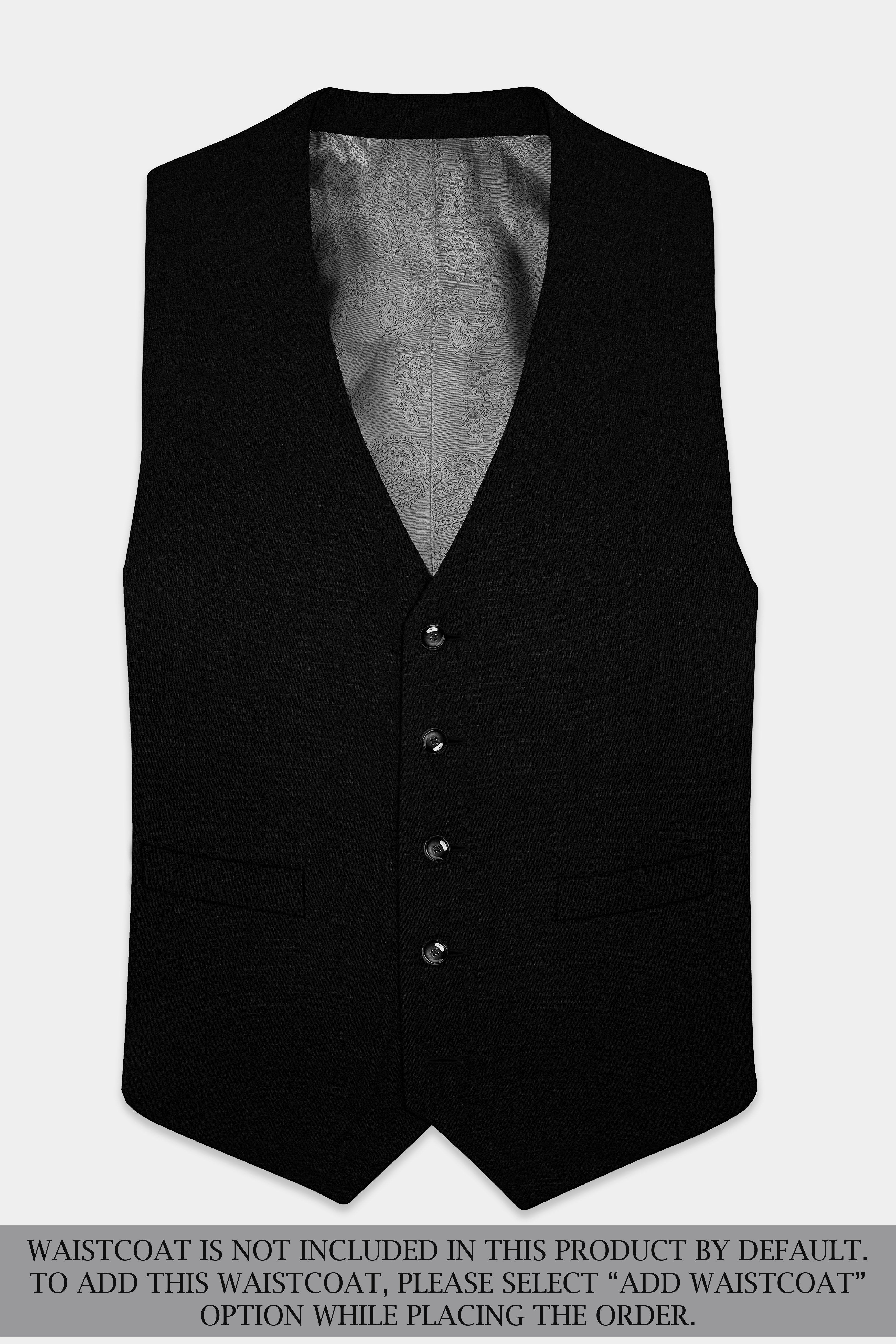 Jade Black With Hand Painted Stretchable Single Breasted Designer Suit