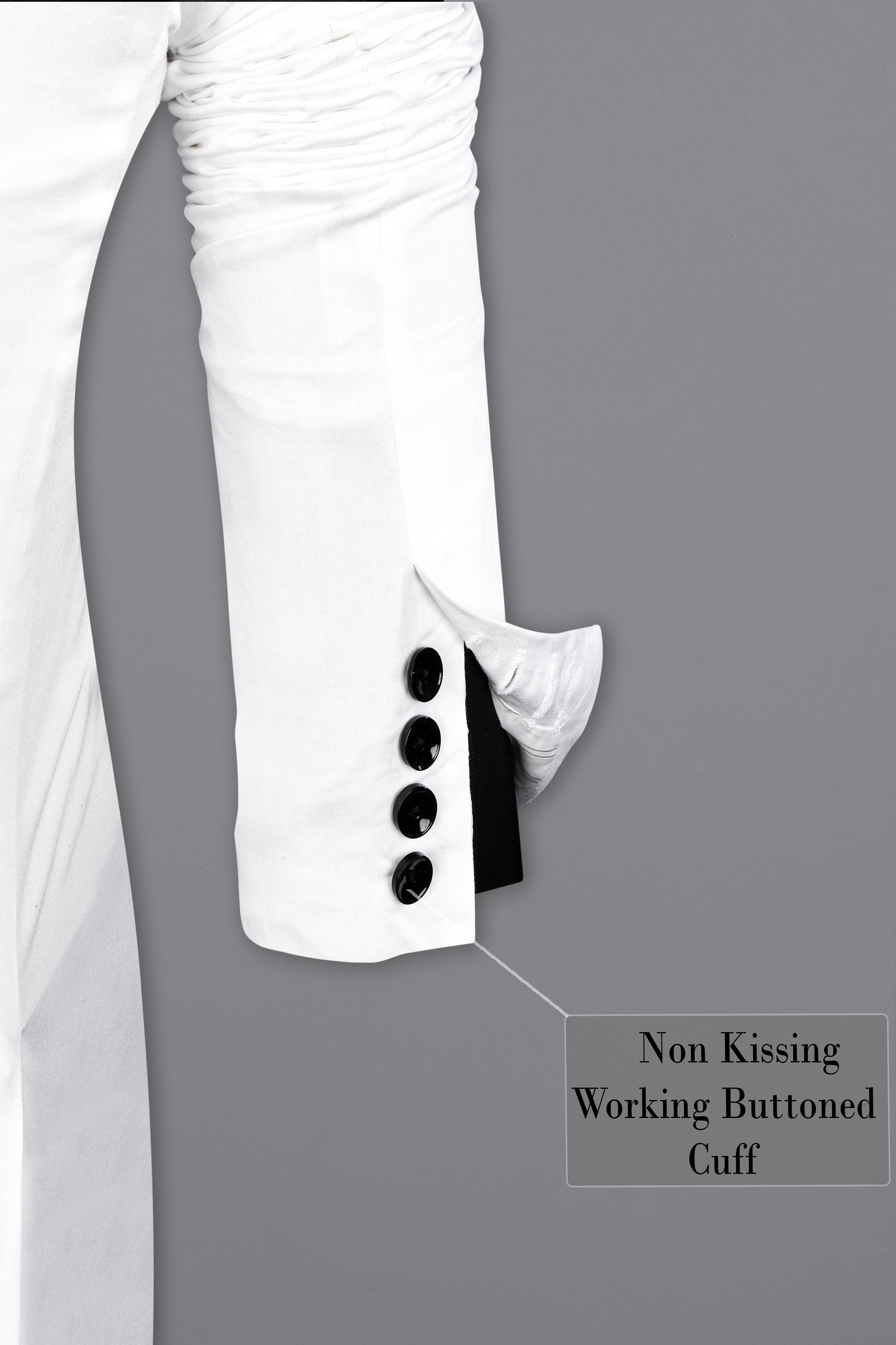 Bright White With Abstract Hand Painted Stretchable Single Breasted Designer Suit