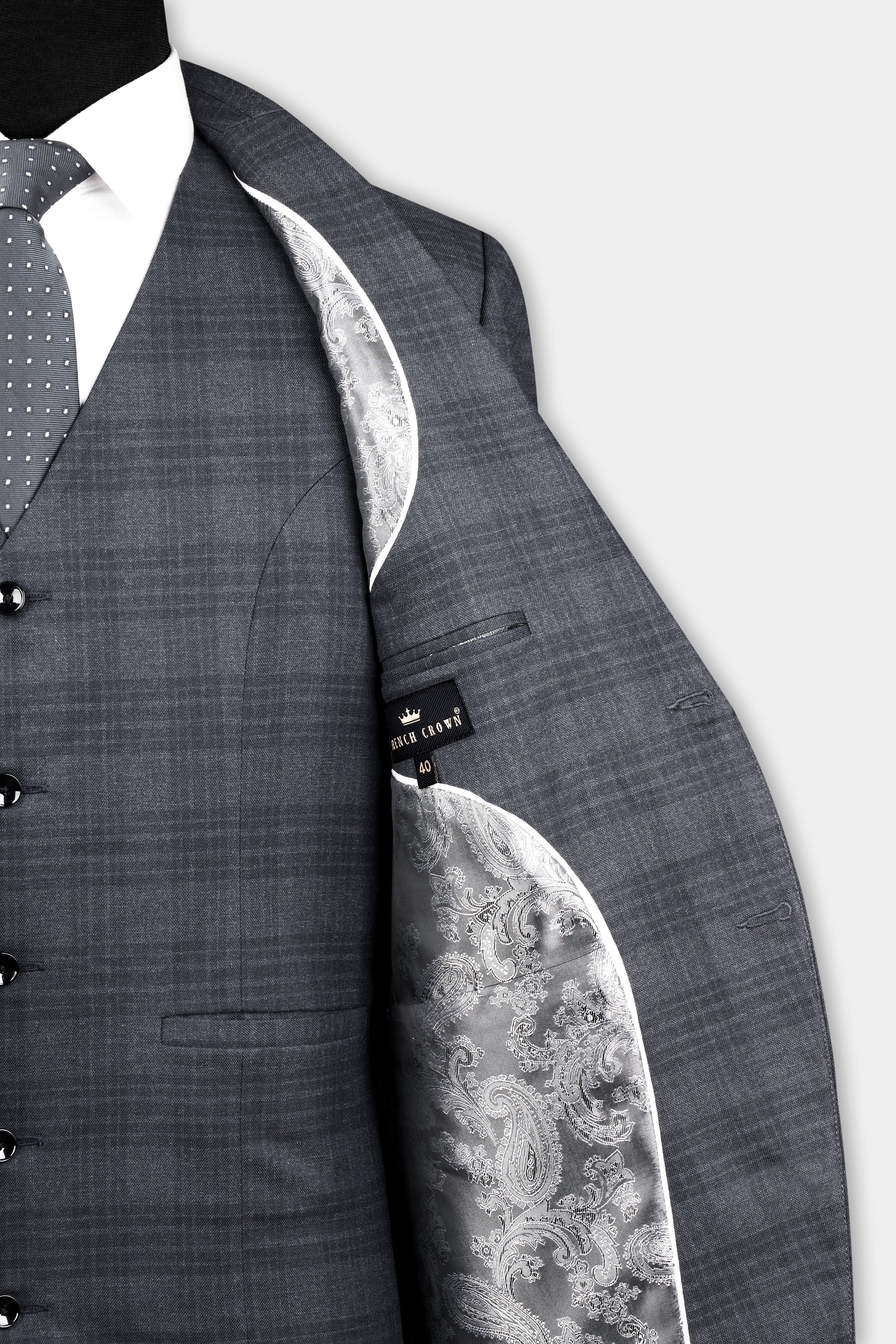 Tuna Gray Plaid Single-Breasted Suit