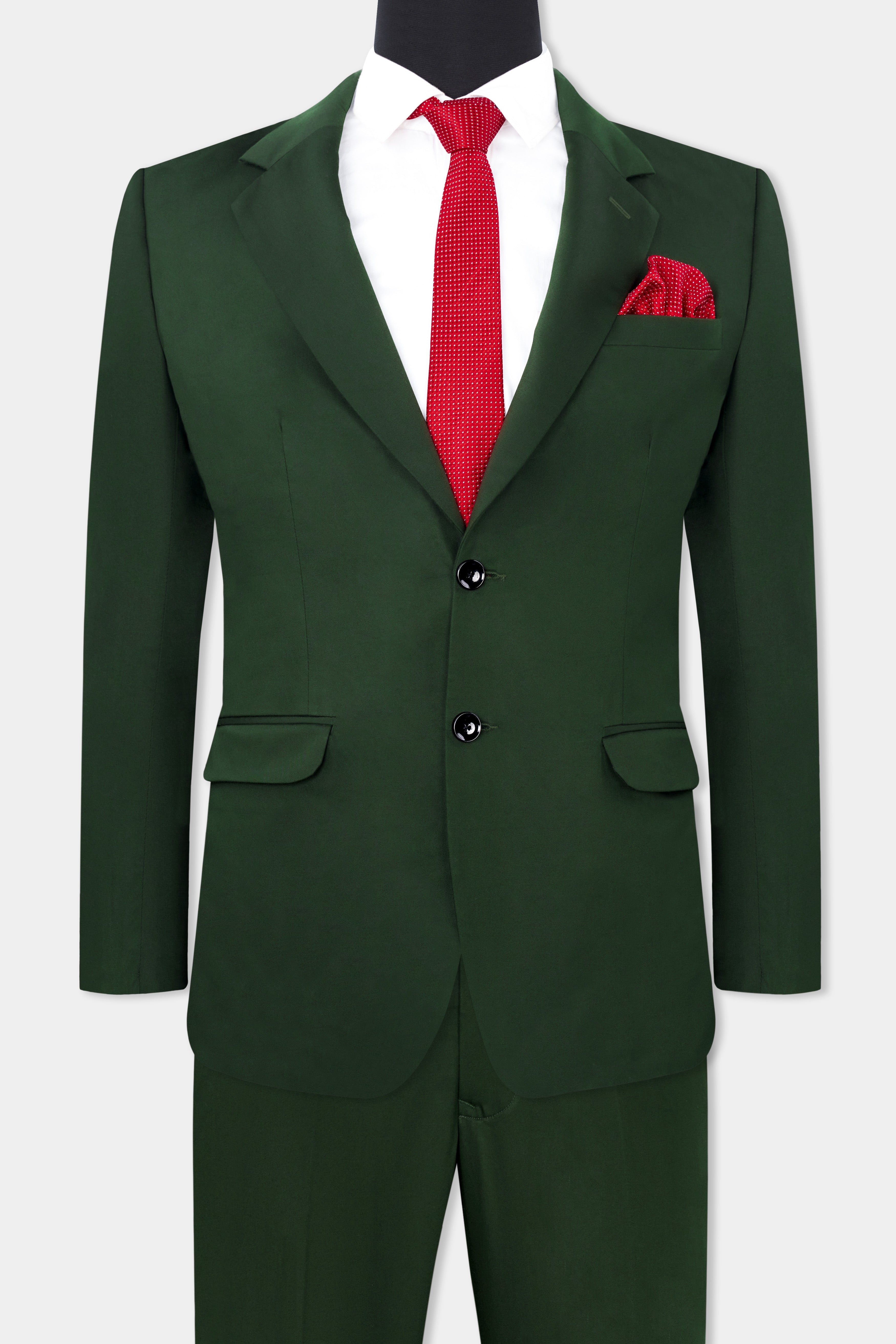 Myrtle Green Wool Rich Single Breasted Stretchable traveler Suit