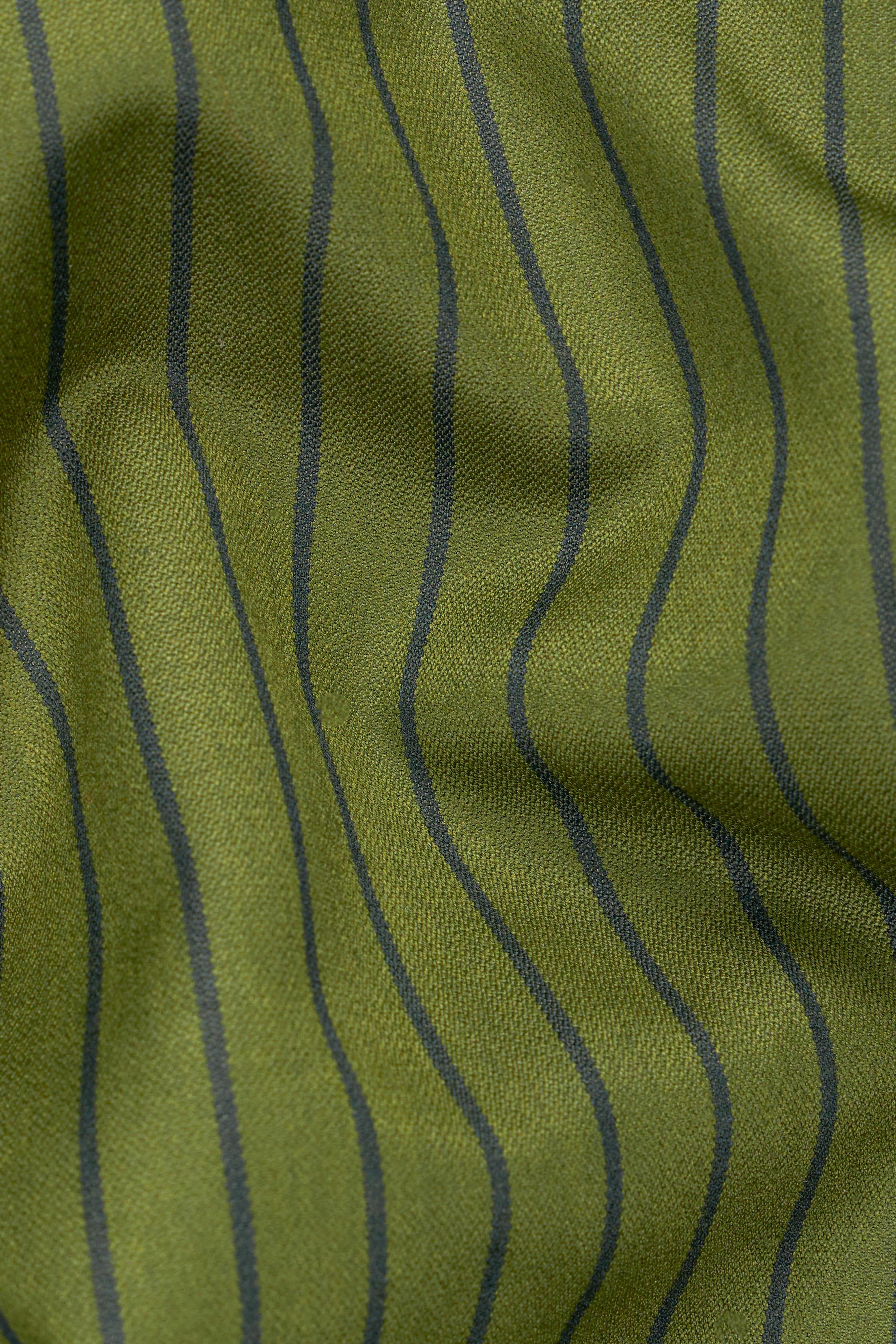 Hemlock Green Striped Double Breasted Sports Suit