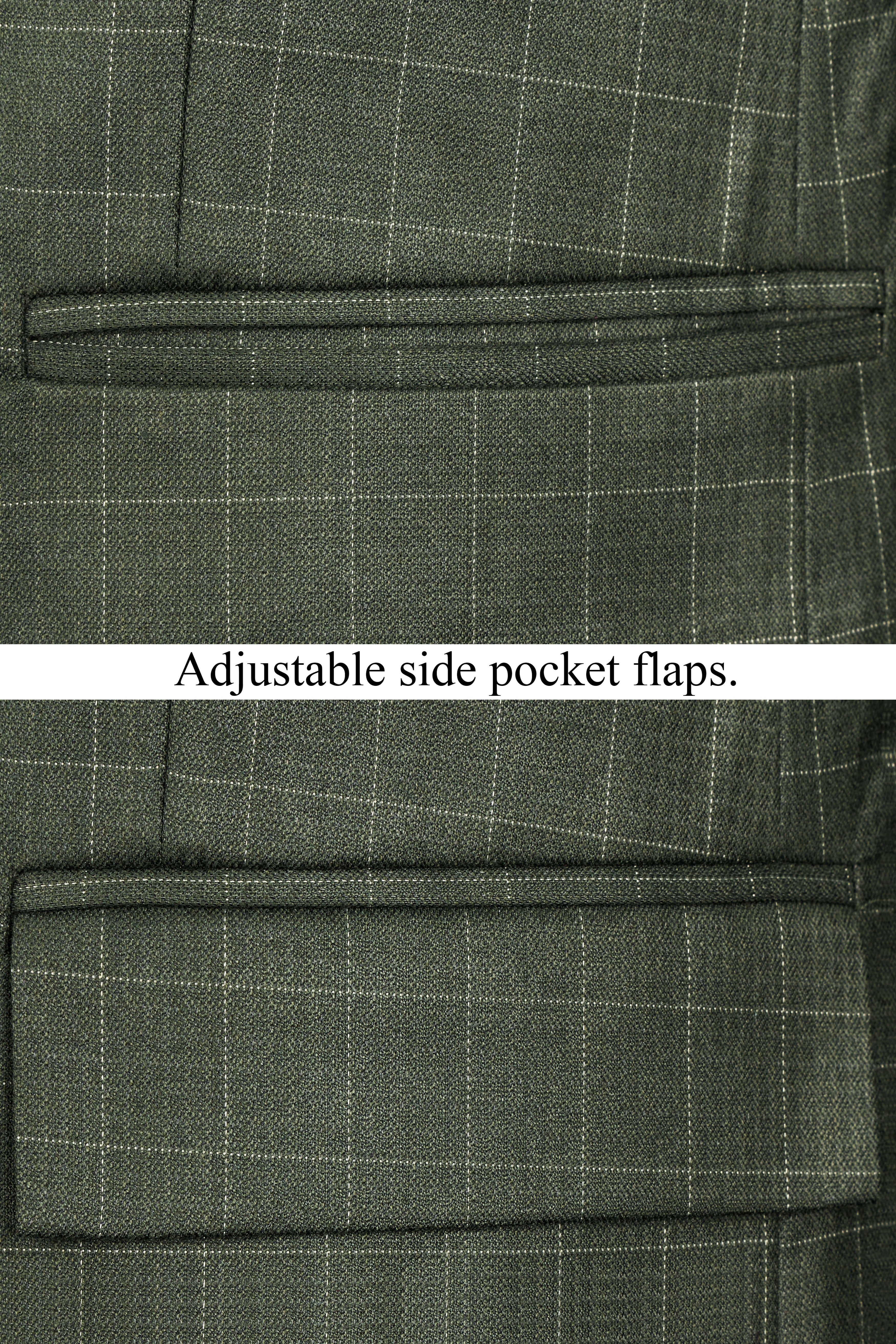 Dune Dark Green Subtle Checkered Double Breasted Suit