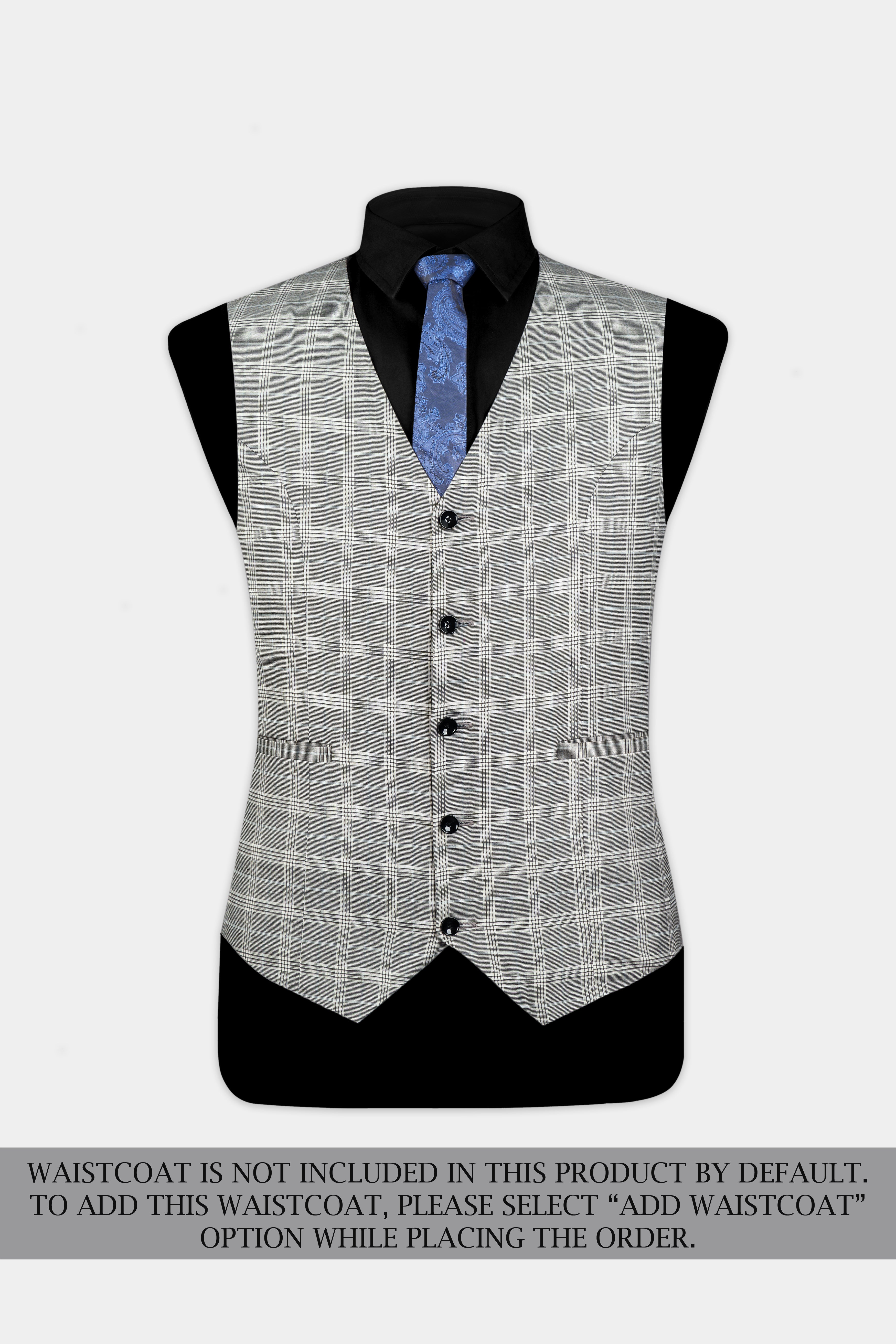 Bronco Gray and White Plaid Double Breasted Suit