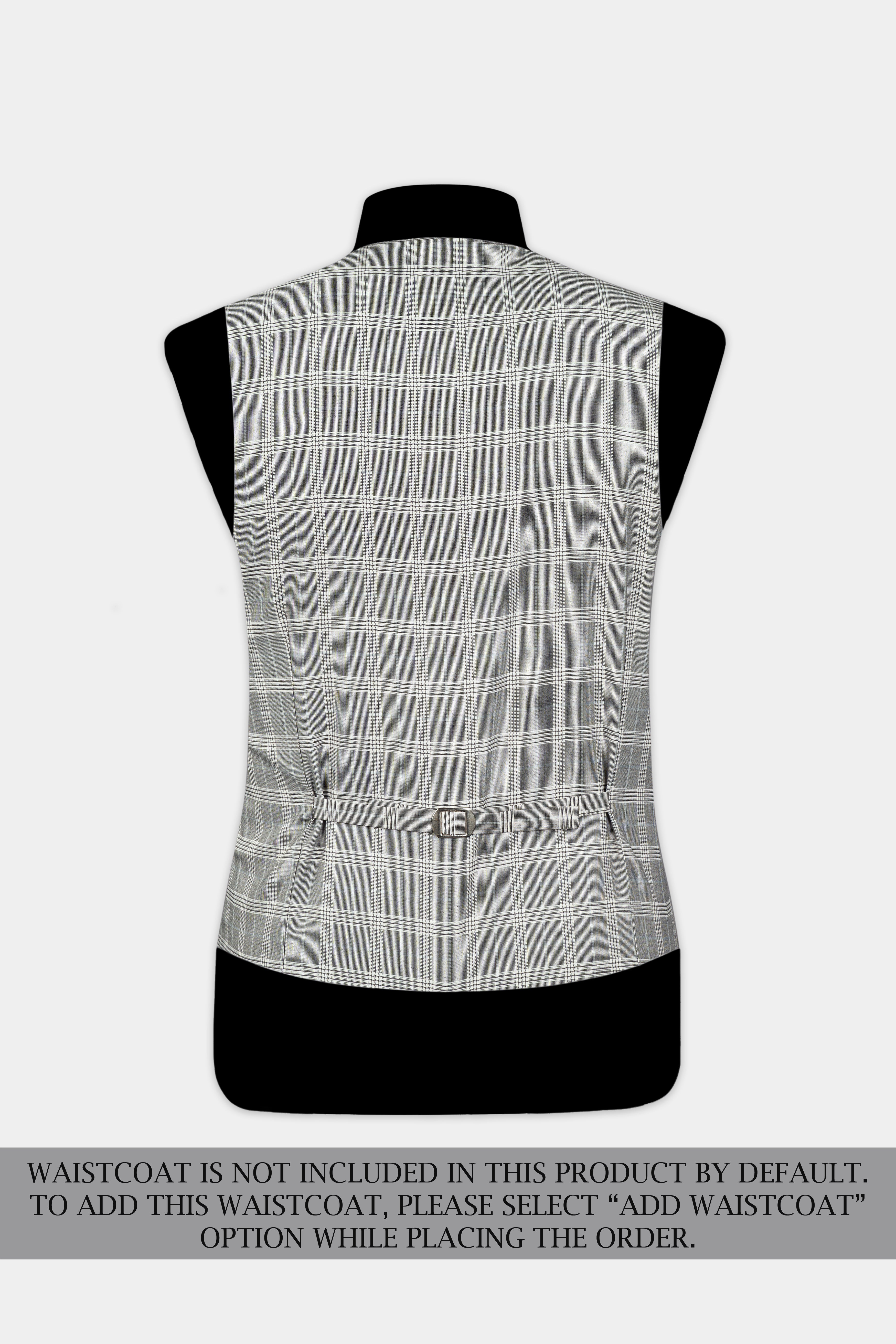 Bronco Gray and White Plaid Double Breasted Suit