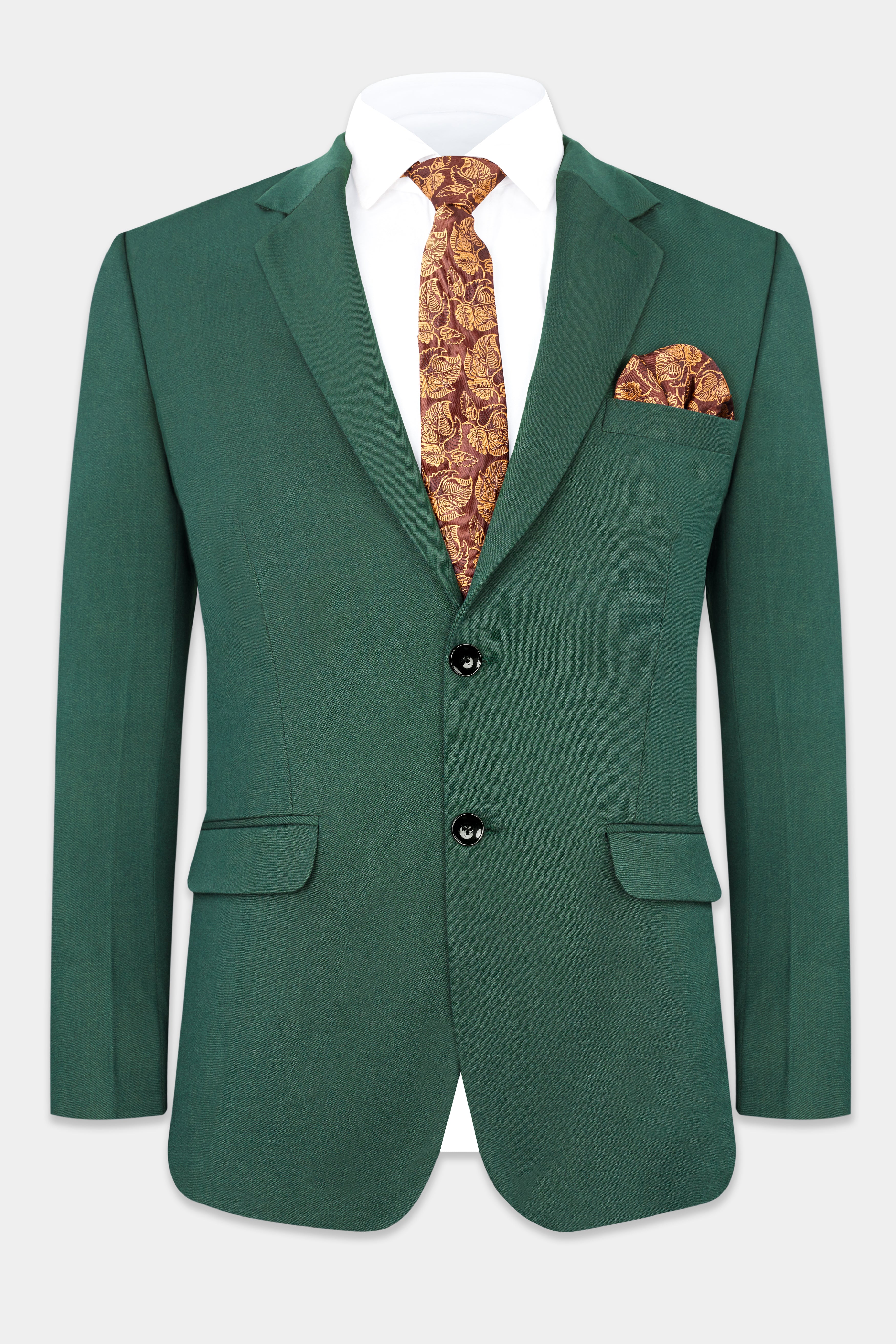 Everglade Green Wool Rich Single Breasted Stretchable traveler Suit