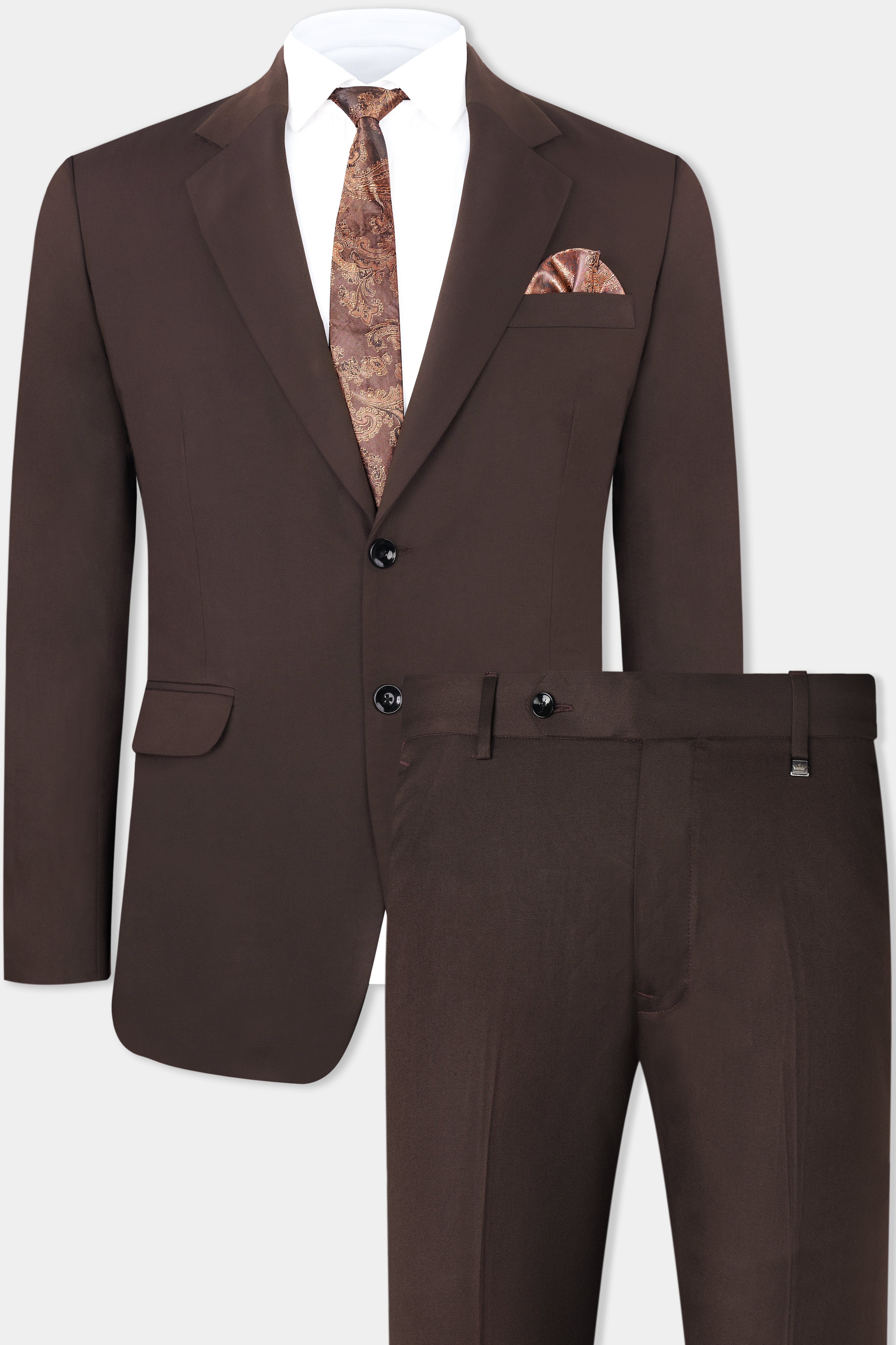 Woody Dark Brown Single Breasted Suit