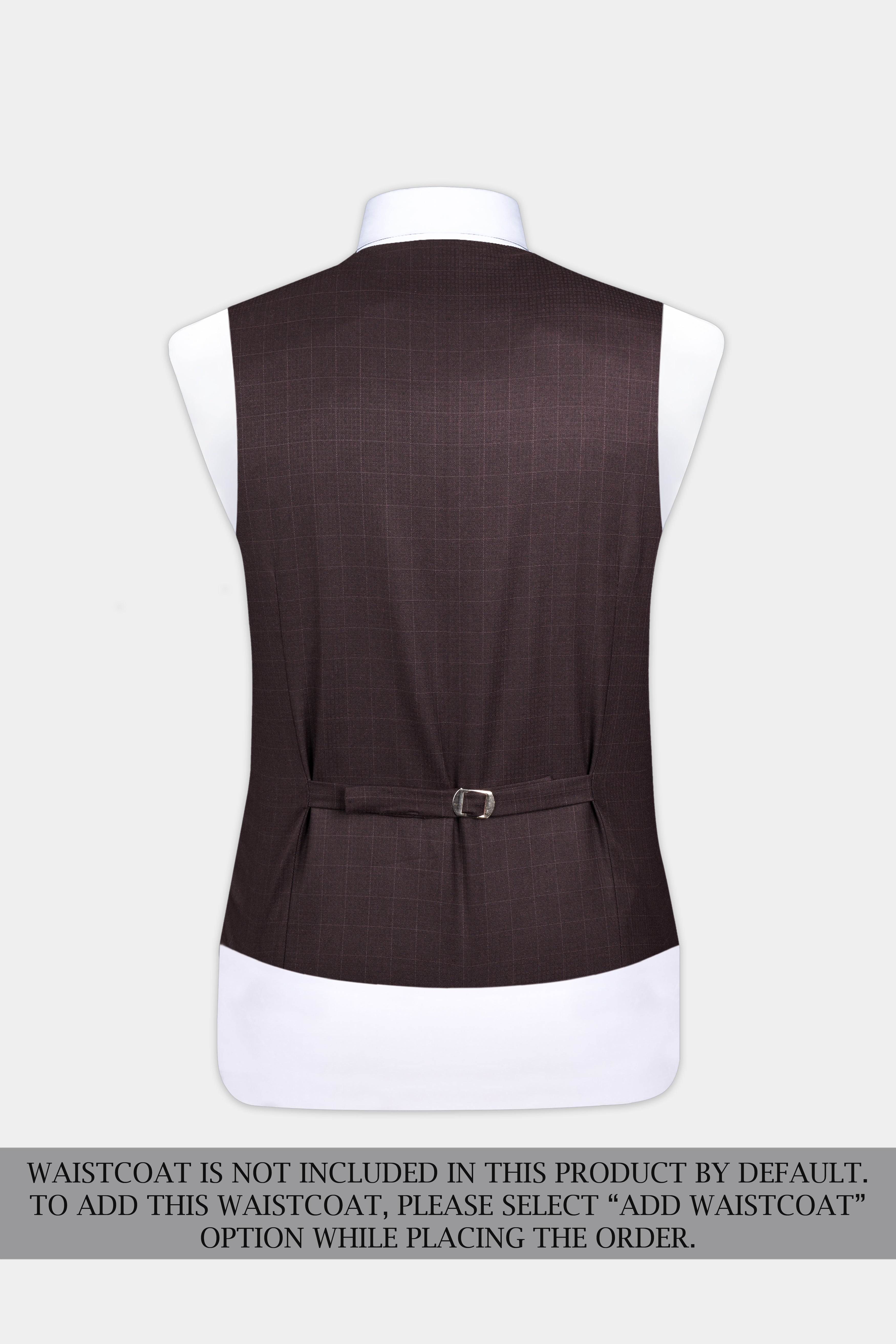 Taupe Maroon Stretchable Dobby Single Breasted traveler Suit