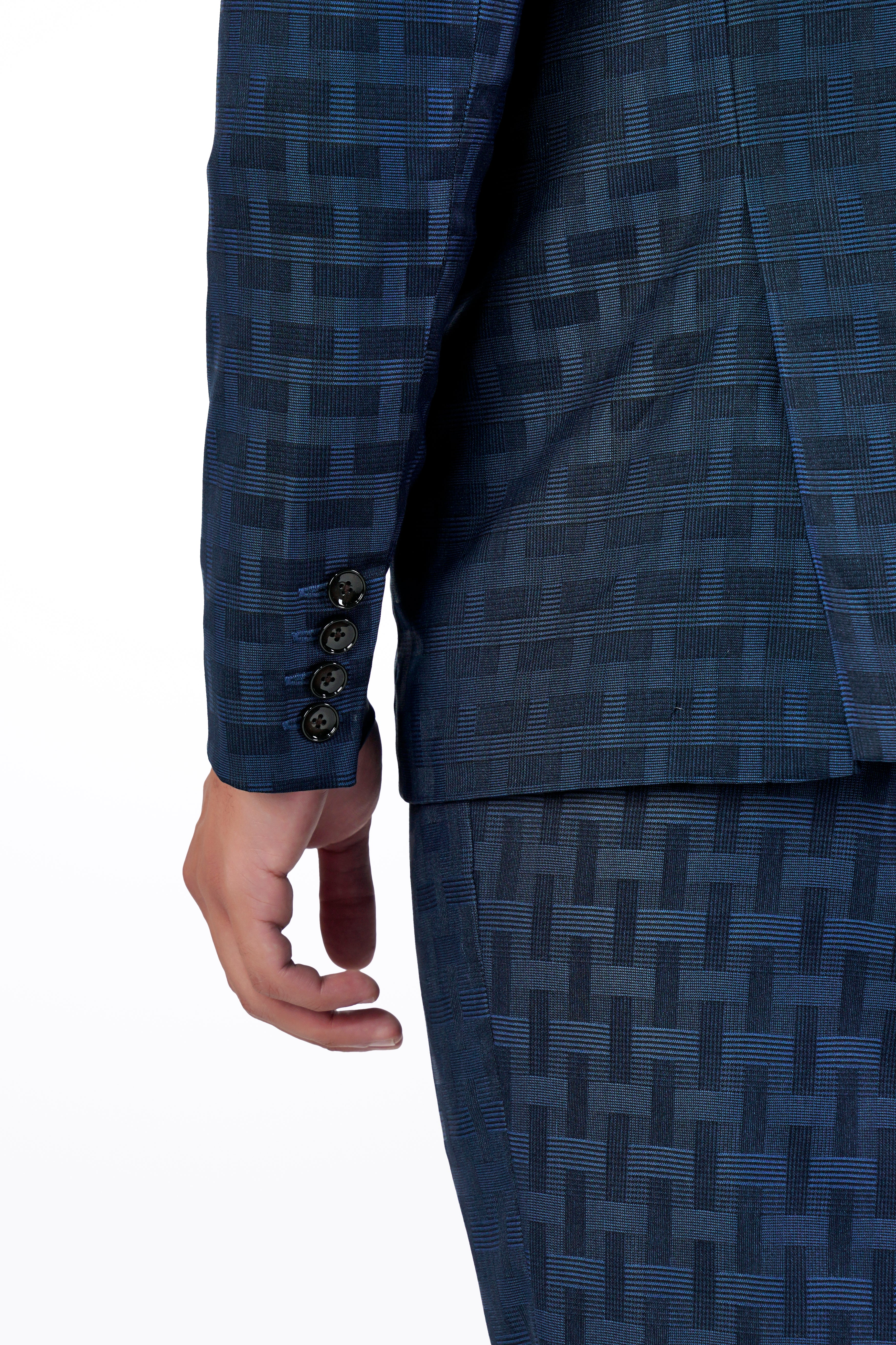 Midnight Blue with Nile Blue Jacquard Textured Double Breasted Suit ST2910-DB-36,ST2910-DB-38,ST2910-DB-40,ST2910-DB-42,ST2910-DB-44,ST2910-DB-46,ST2910-DB-48,ST2910-DB-50,ST2910-DB-52,ST2910-DB-54,ST2910-DB-56,ST2910-DB-58,ST2910-DB-60