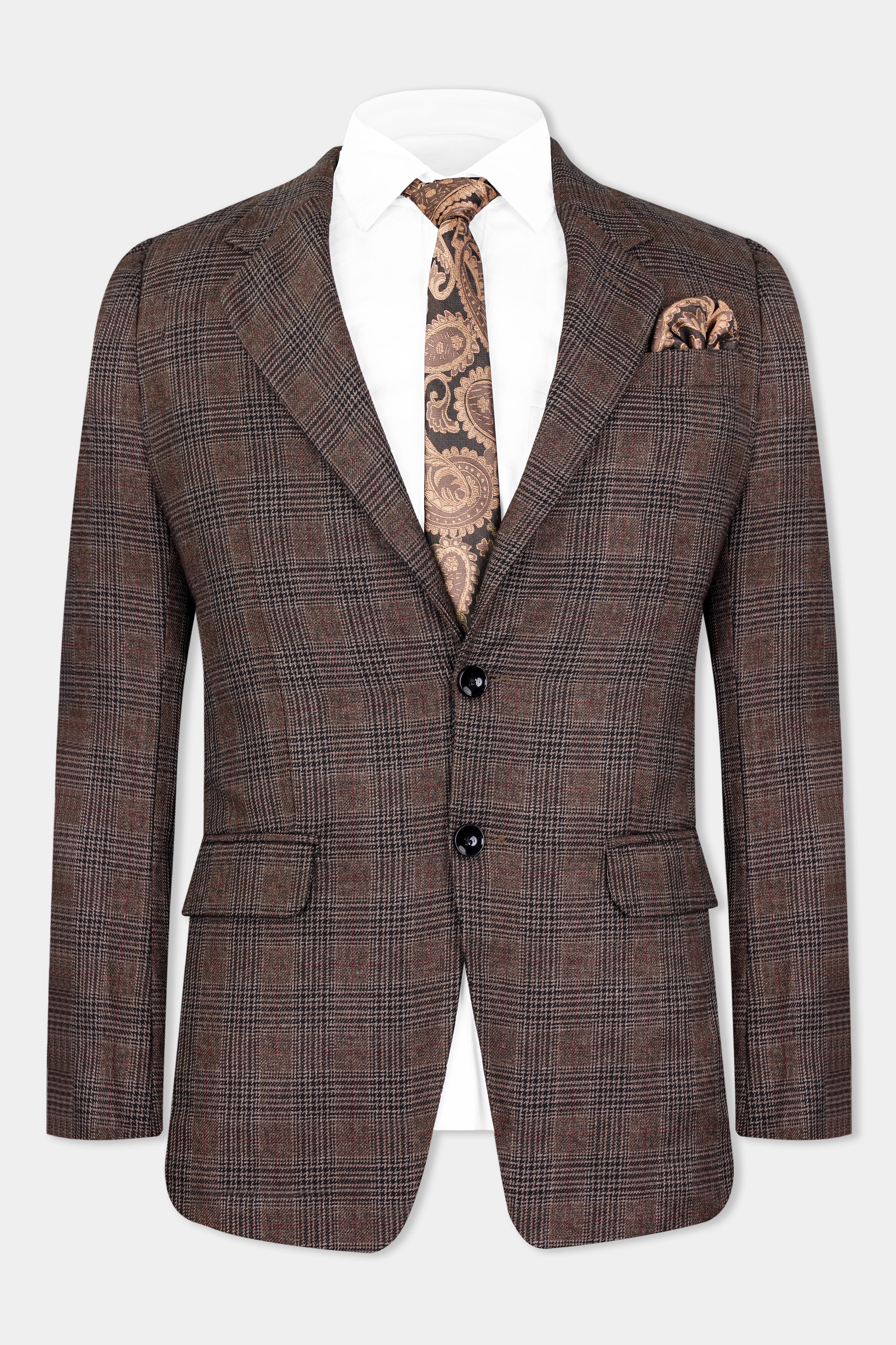 Ferra Brown with Kabul Brown Plaid Tweed Suit ST2915-SB-36,ST2915-SB-38,ST2915-SB-40,ST2915-SB-42,ST2915-SB-44,ST2915-SB-46,ST2915-SB-48,ST2915-SB-50,ST2915-SB-52,ST2915-SB-54,ST2915-SB-56,ST2915-SB-58,ST2915-SB-60