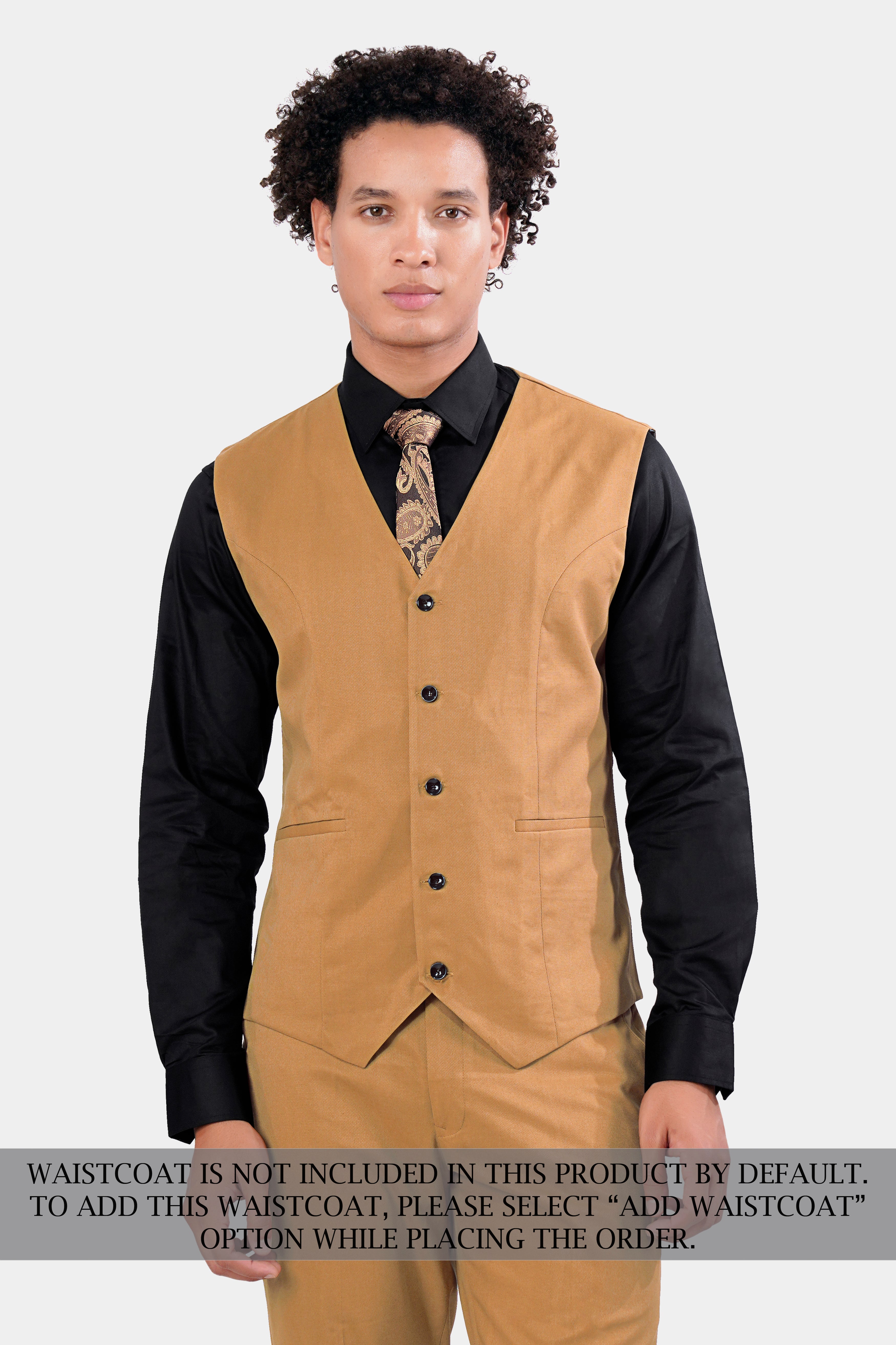 Twine Brown Plain-Solid Premium Wool-Blend Single Breasted