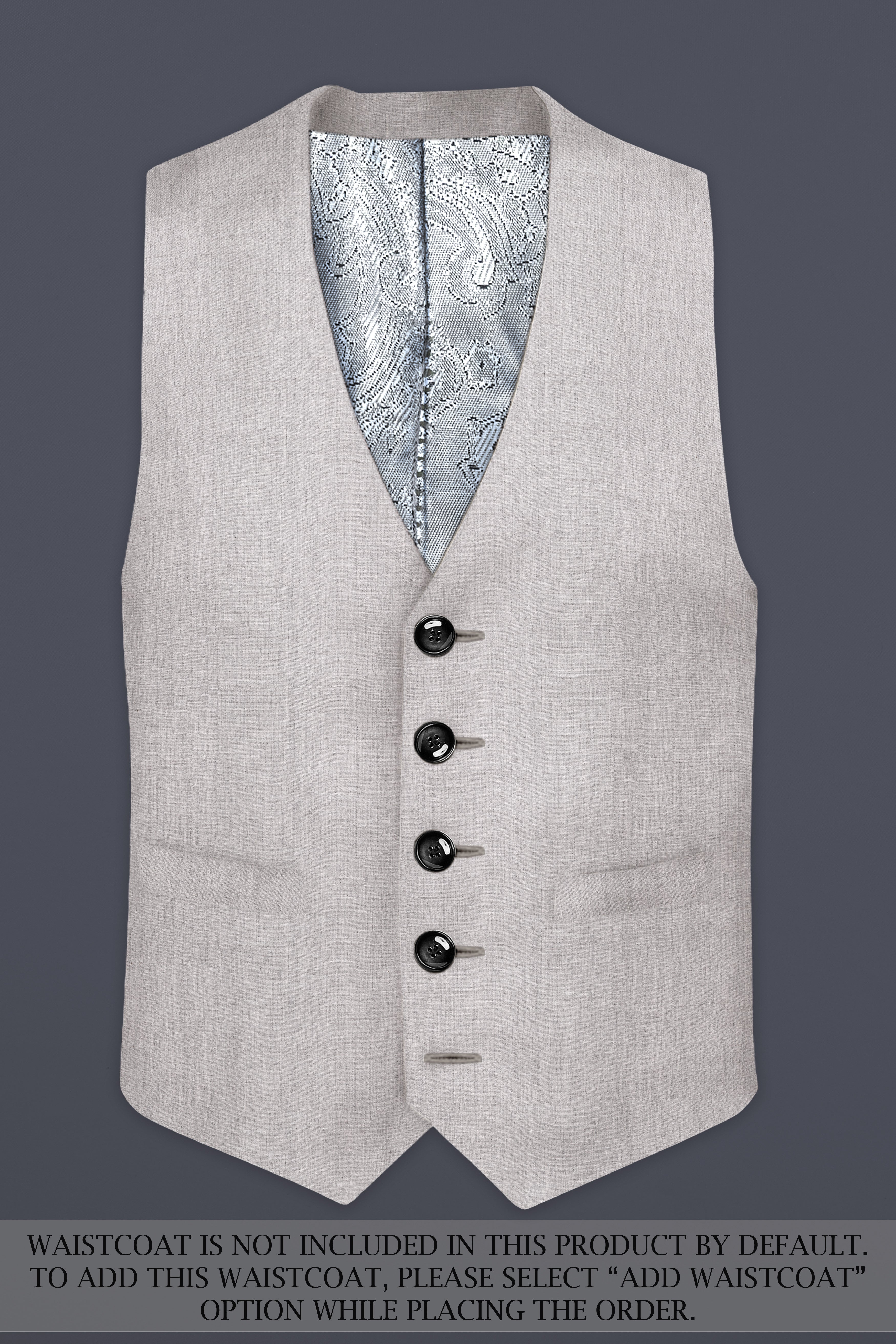 Martini Cream Textured Wool Rich Double Breasted Suit