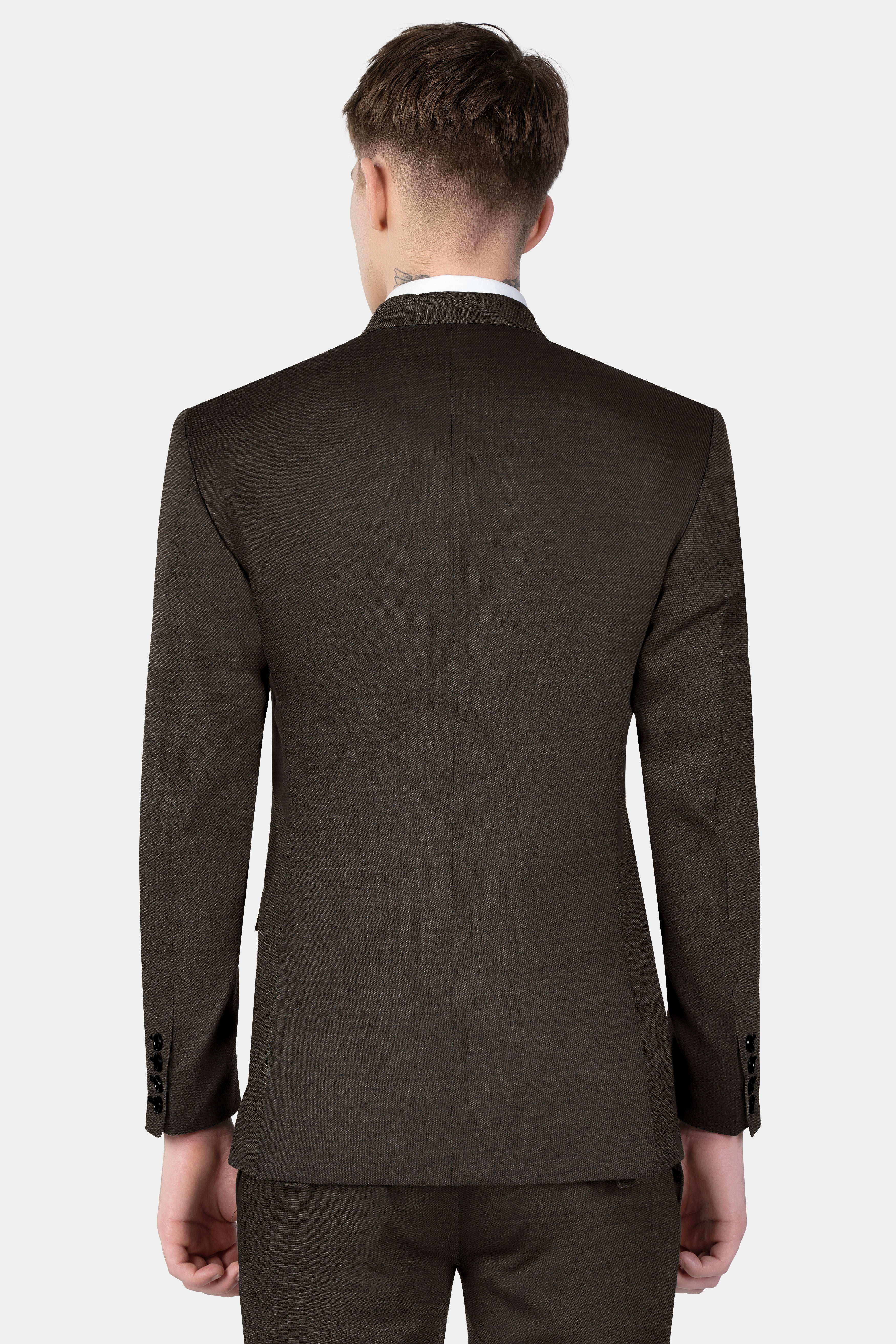 Eclipse Brown Textured Wool Blend Suit