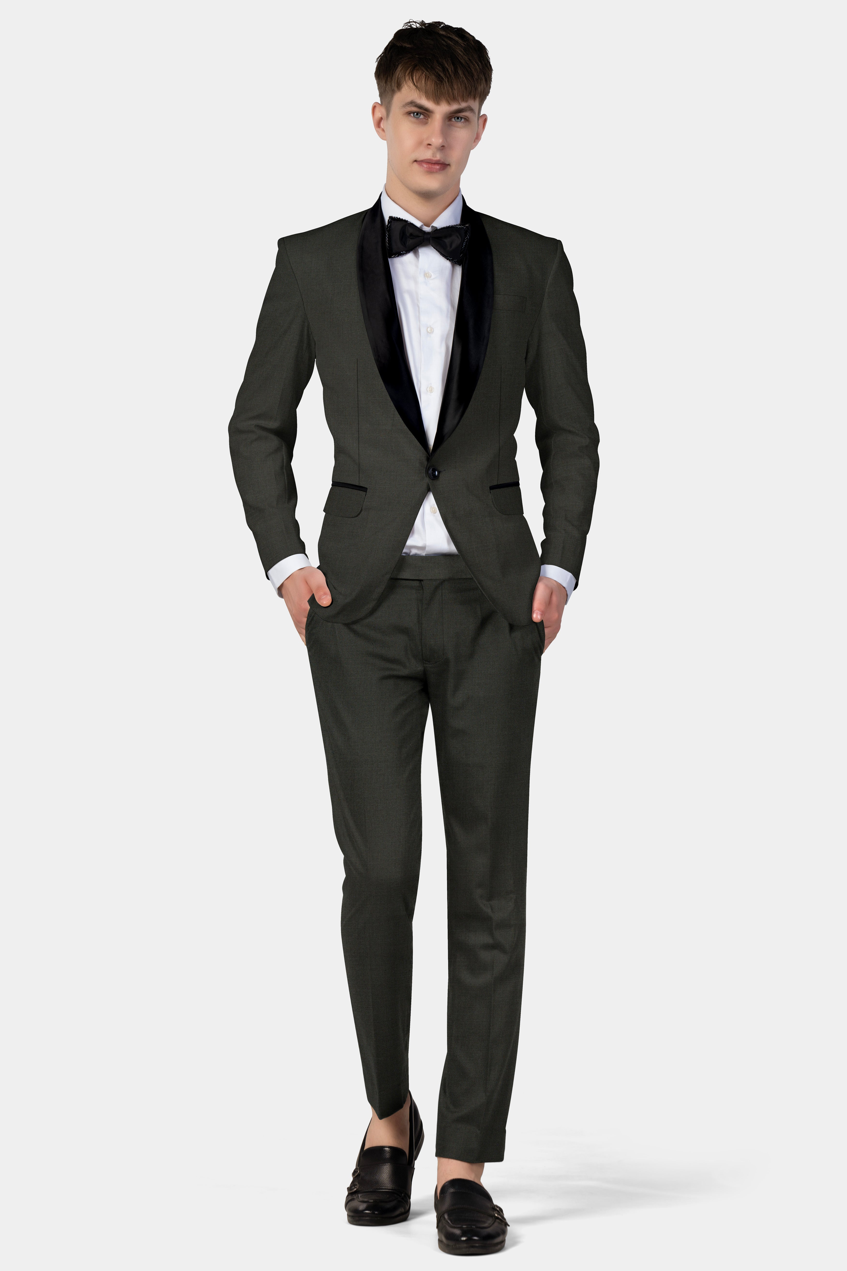 Rangoon Green Wool Blend Tuxedo Suit