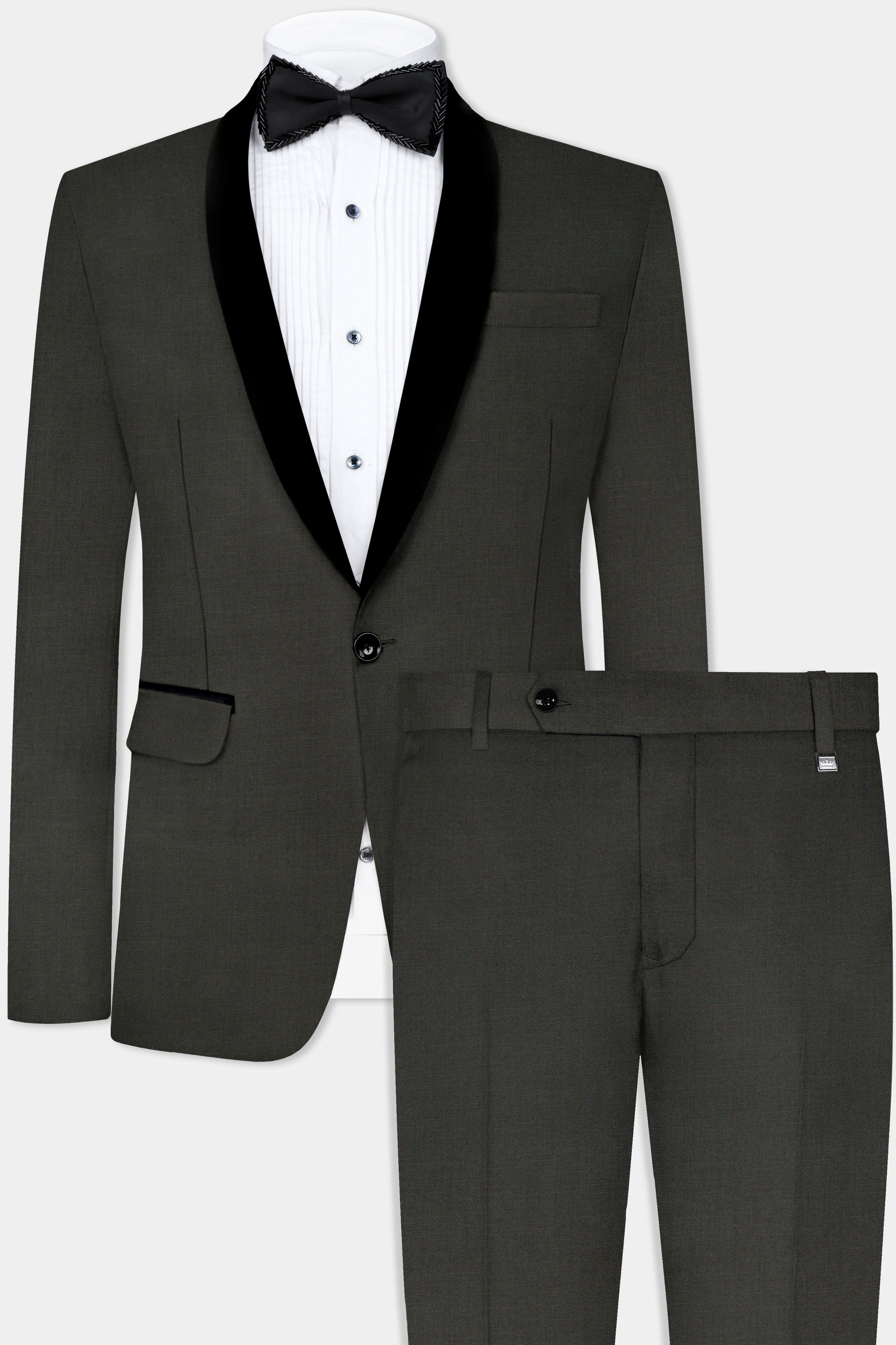 Rangoon Green Wool Blend Tuxedo Suit