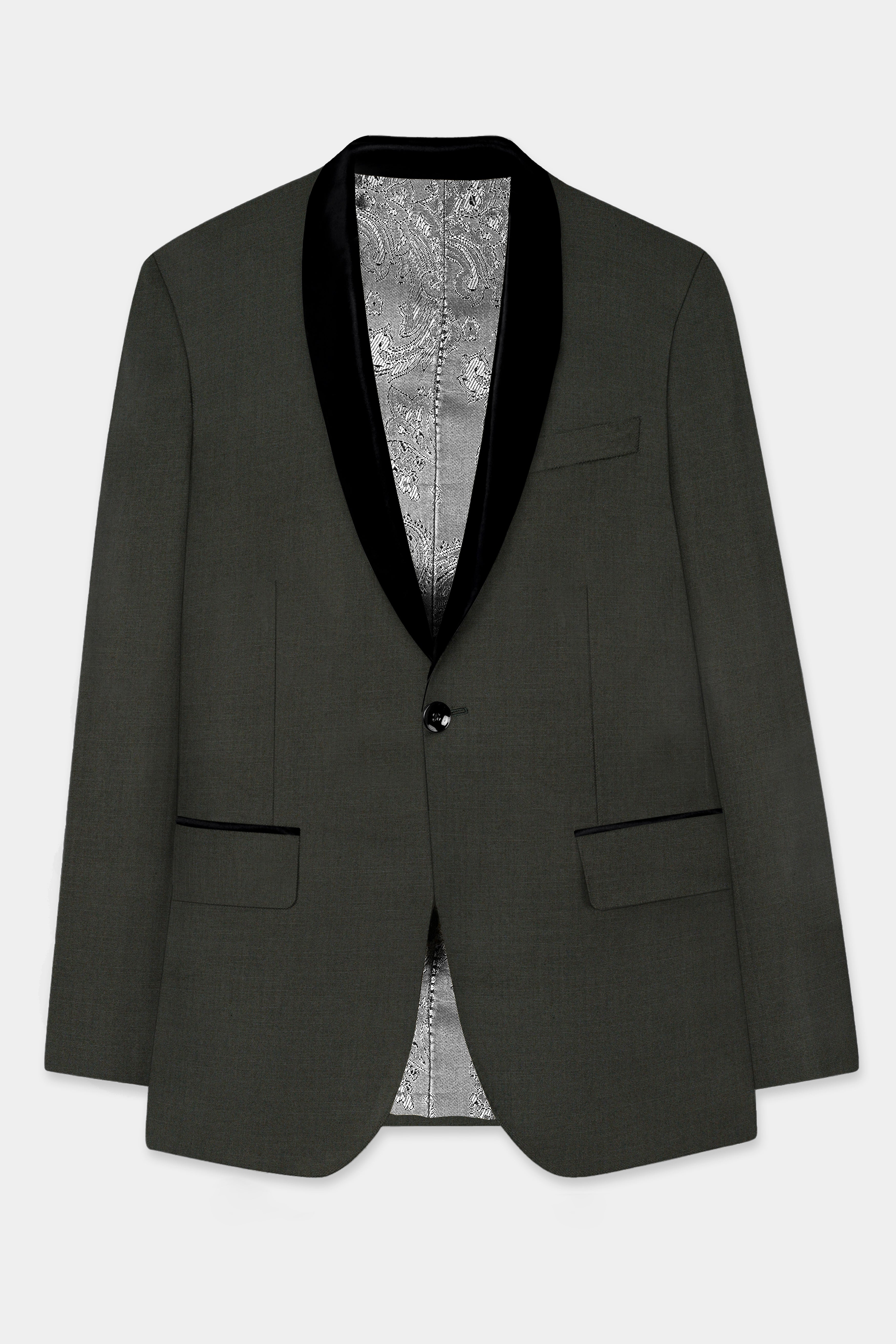 Rangoon Green Wool Blend Tuxedo Suit