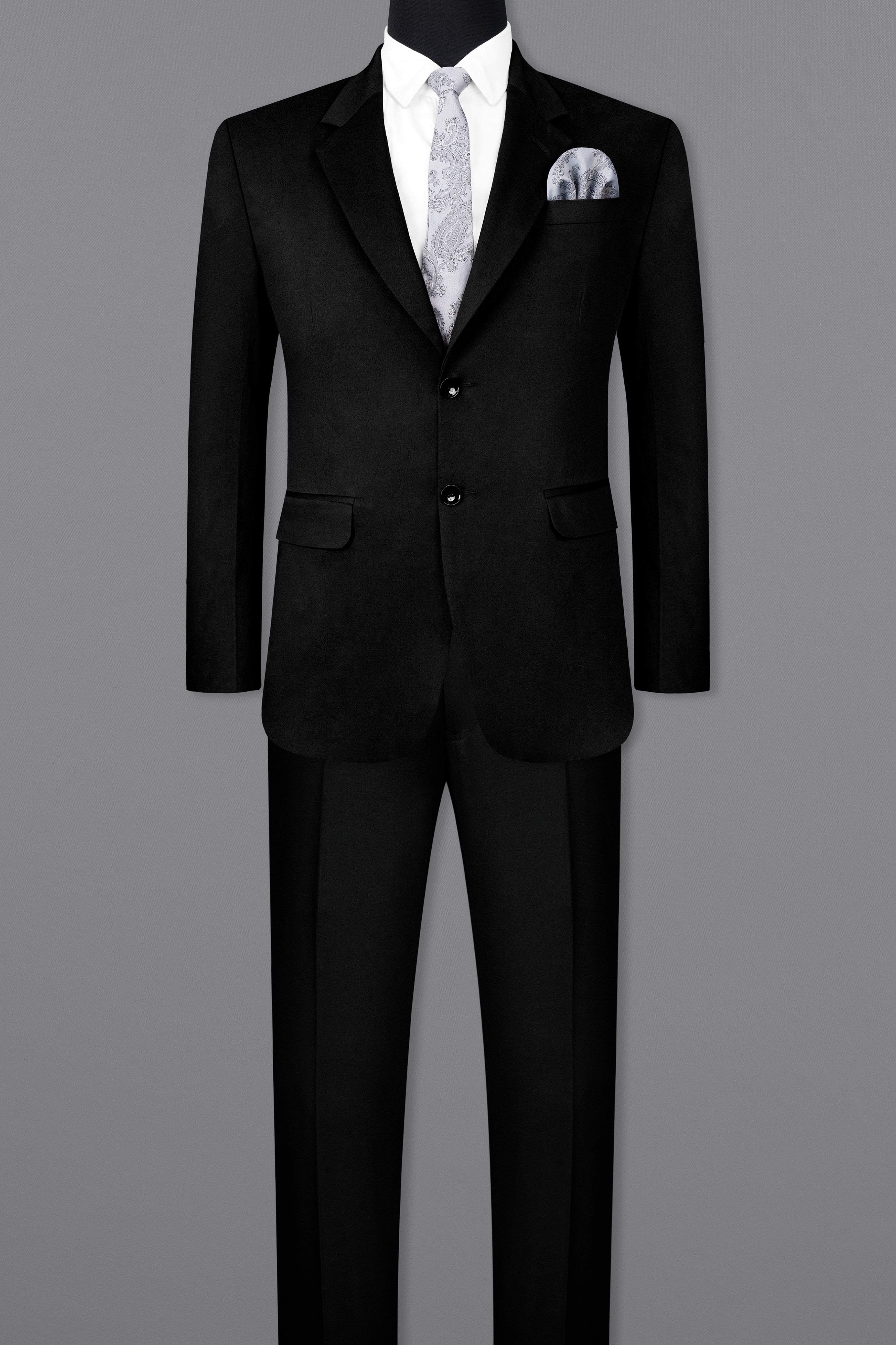 Rich Black Solid Stretchable Premium Cotton traveler Suit