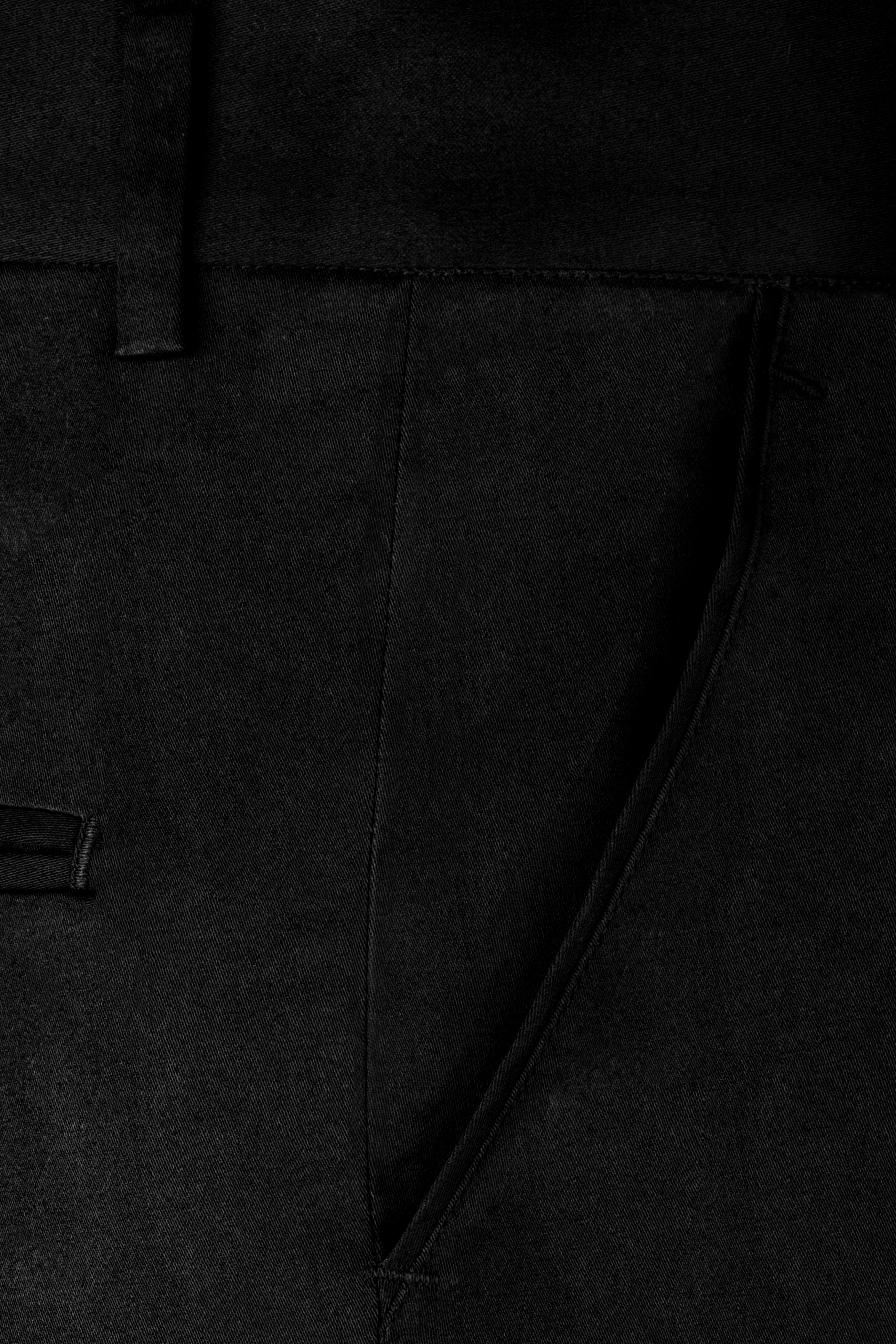 Rich Black Solid Stretchable Premium Cotton traveler Suit