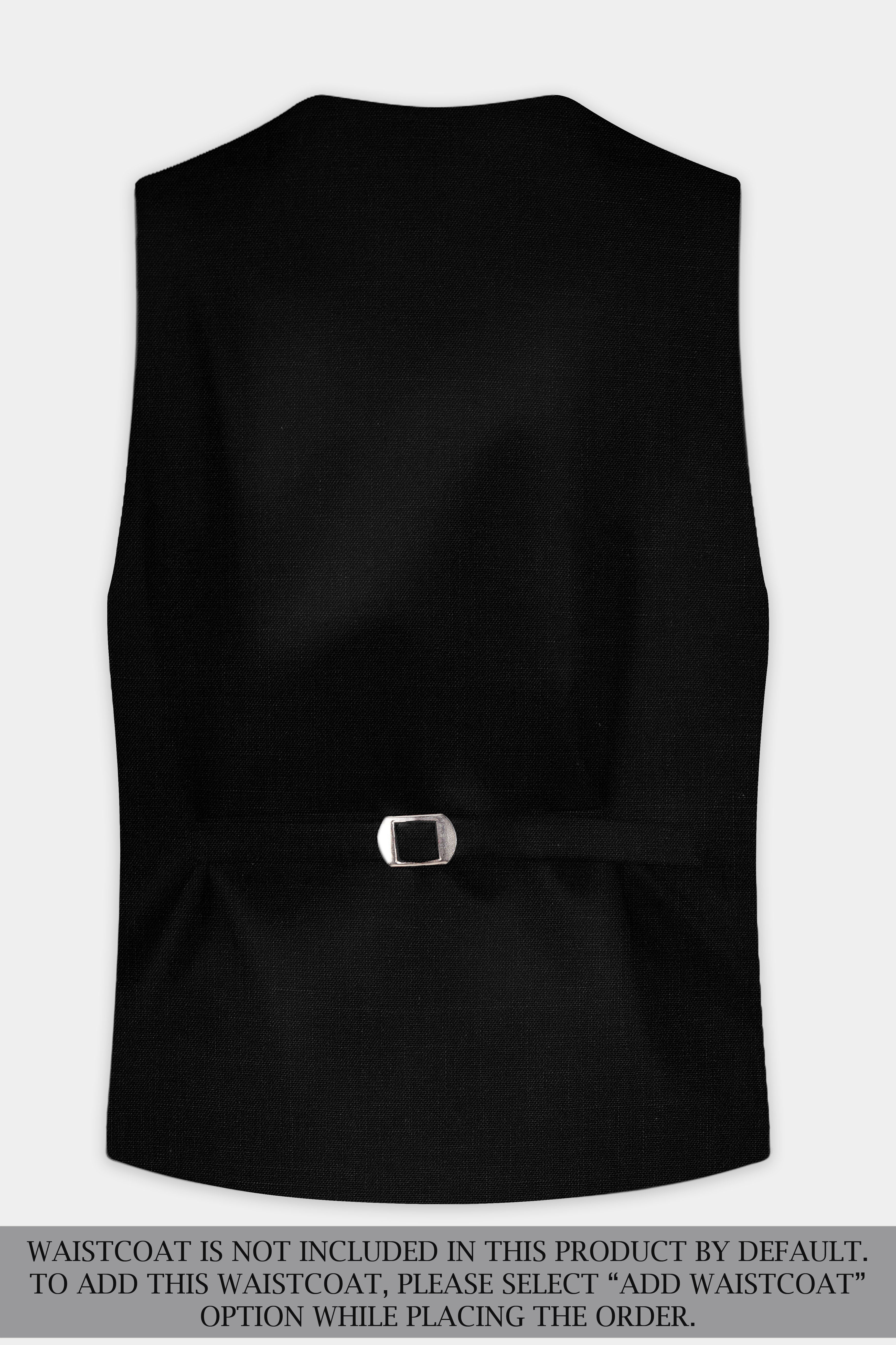 Jet Black Solid Luxurious Linen Double-breasted Sports Suit