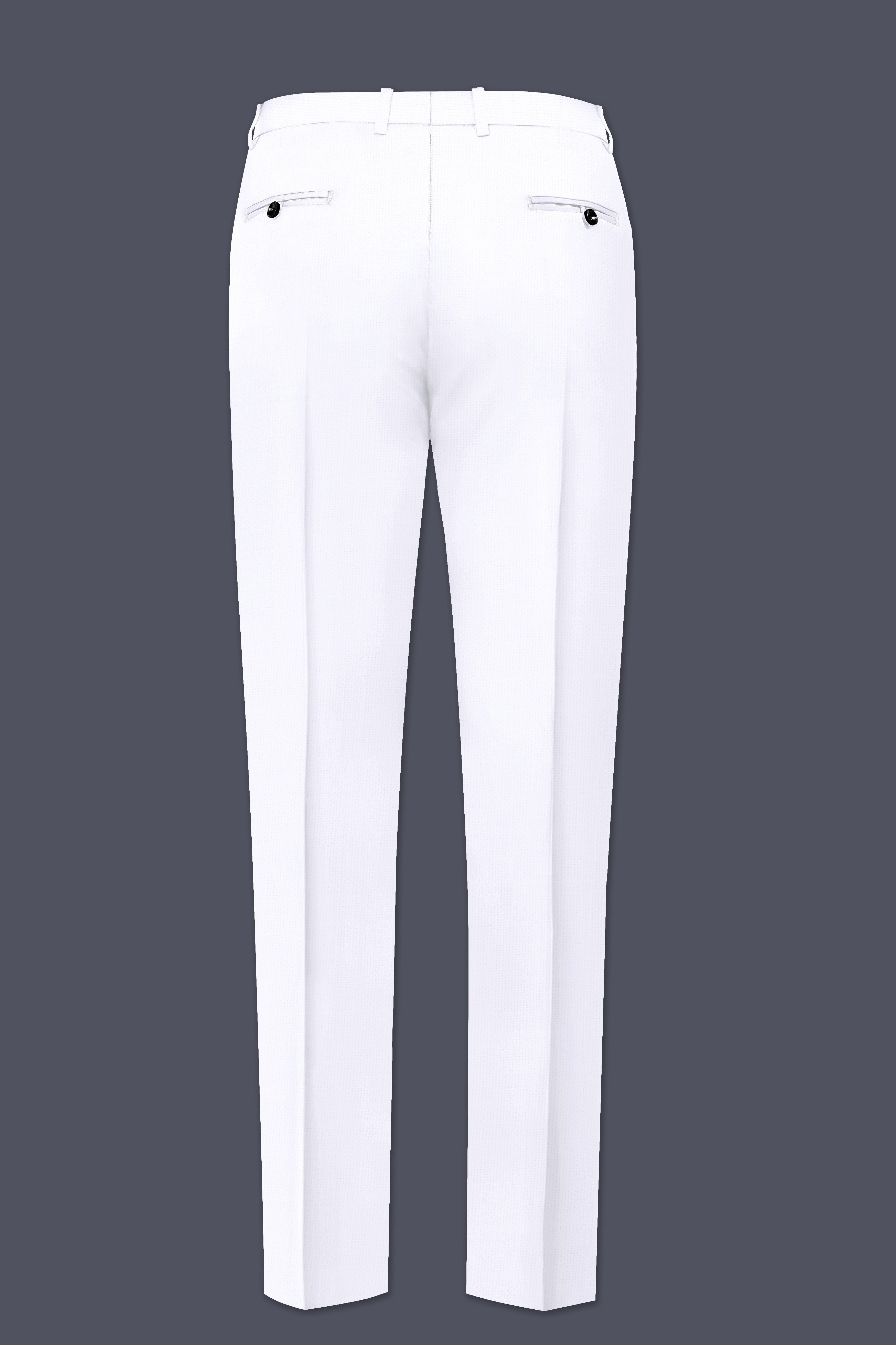 Snow White Luxurious Linen Double-breasted Sports Suit
