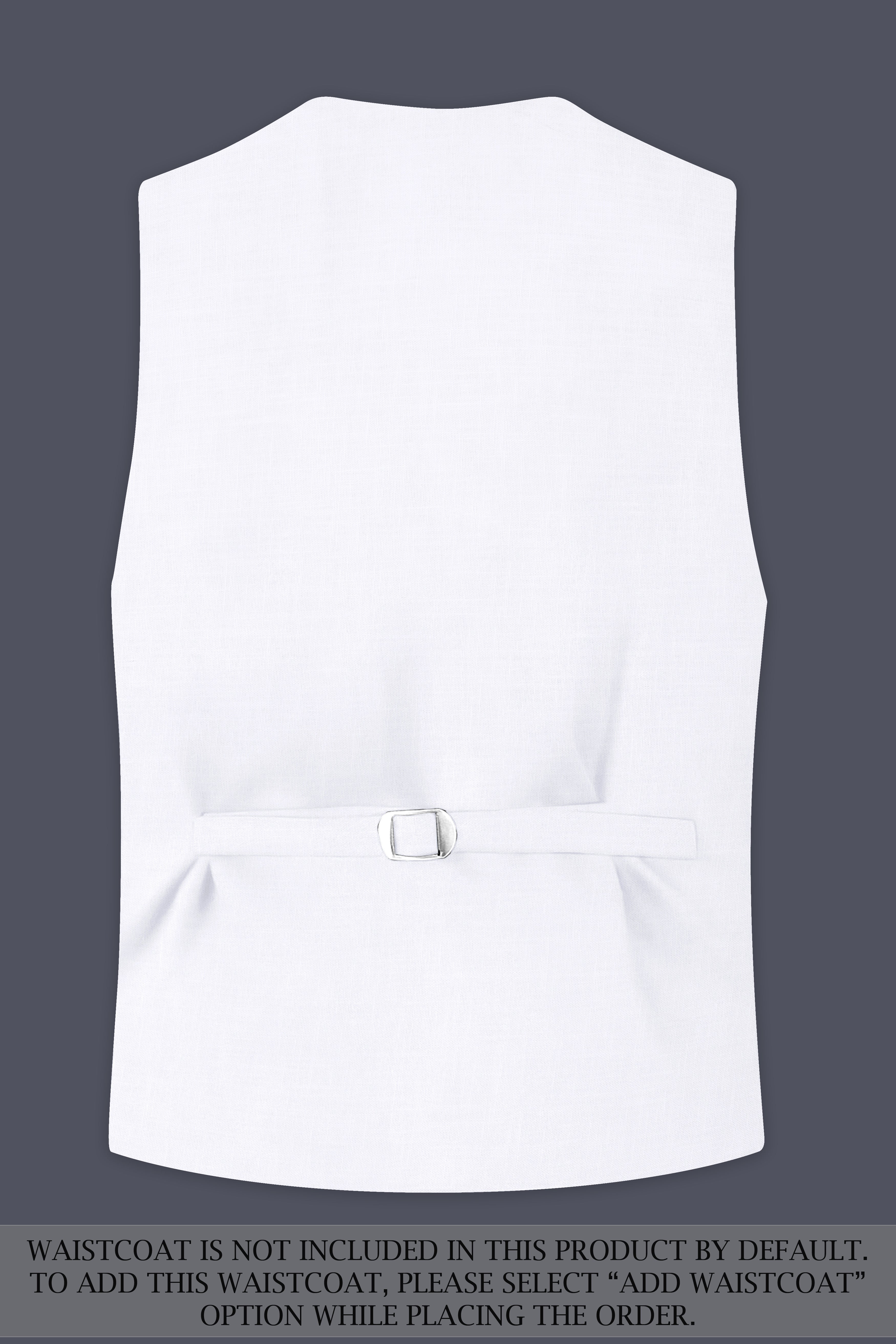 Snow White Plain-Solid Double Breasted Premium Linen Suits For Men