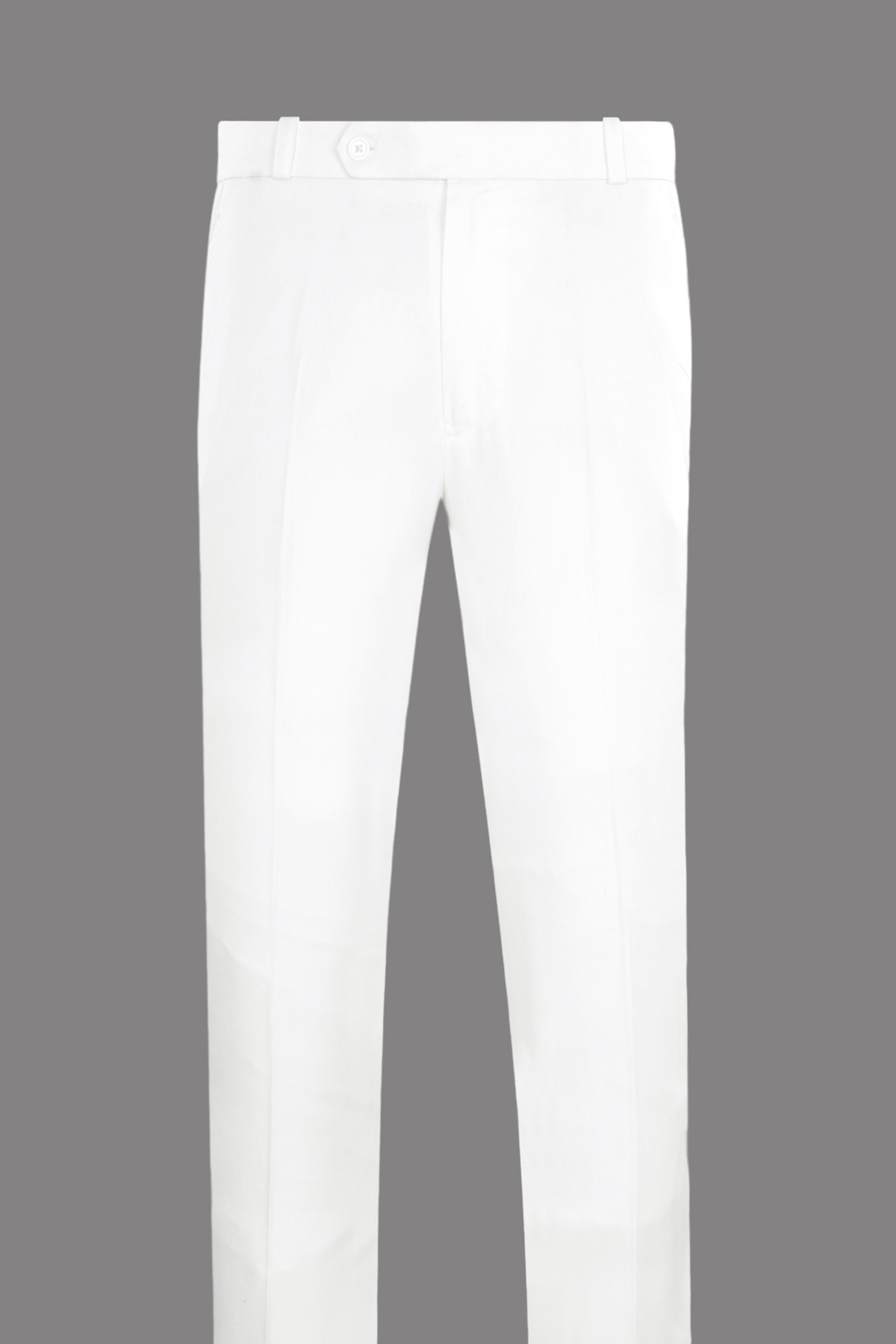 Bright White Subtle Sheen Cross Placket Bandhgala/Mandarin Suit