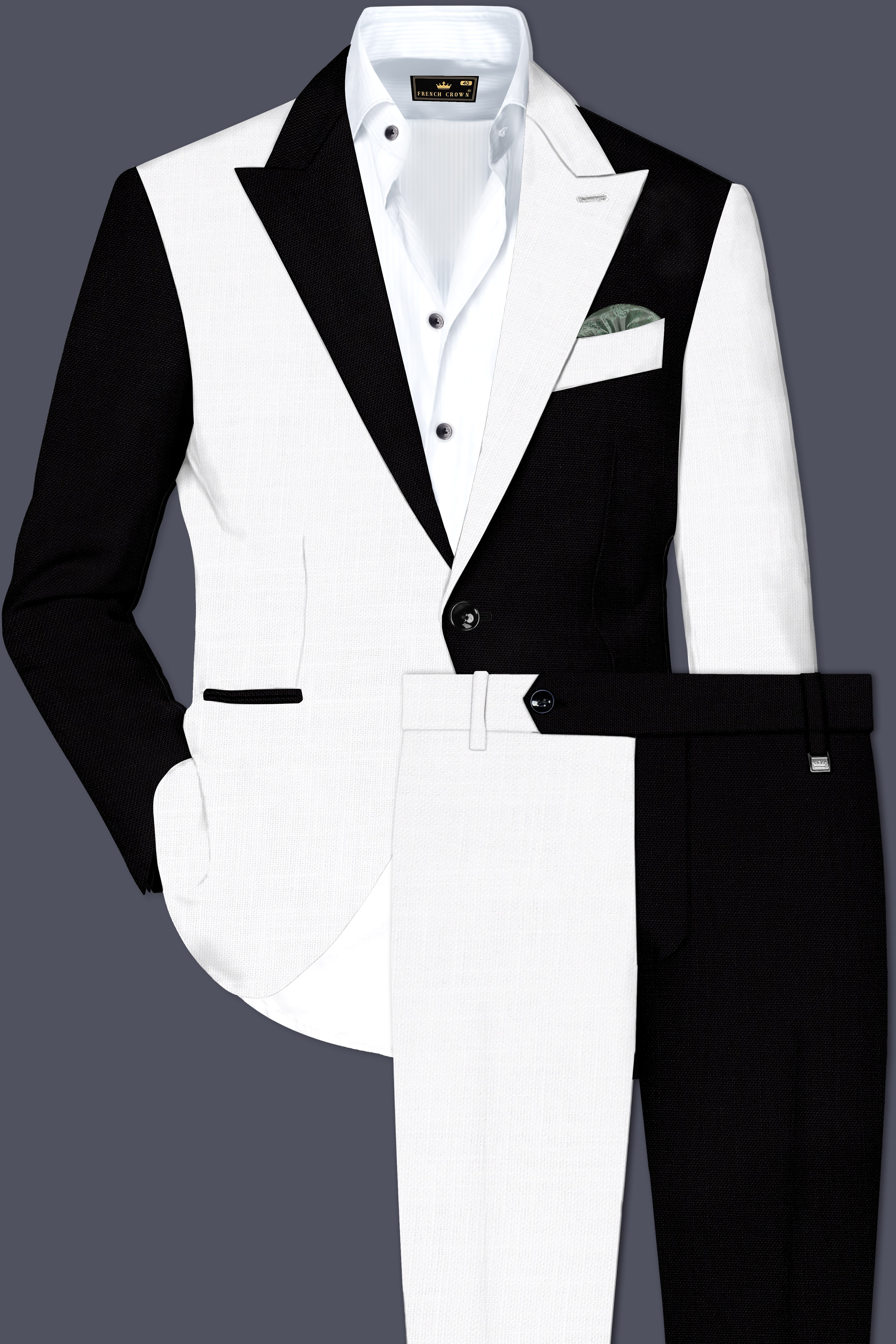 Black & White Luxurious Linen Suit