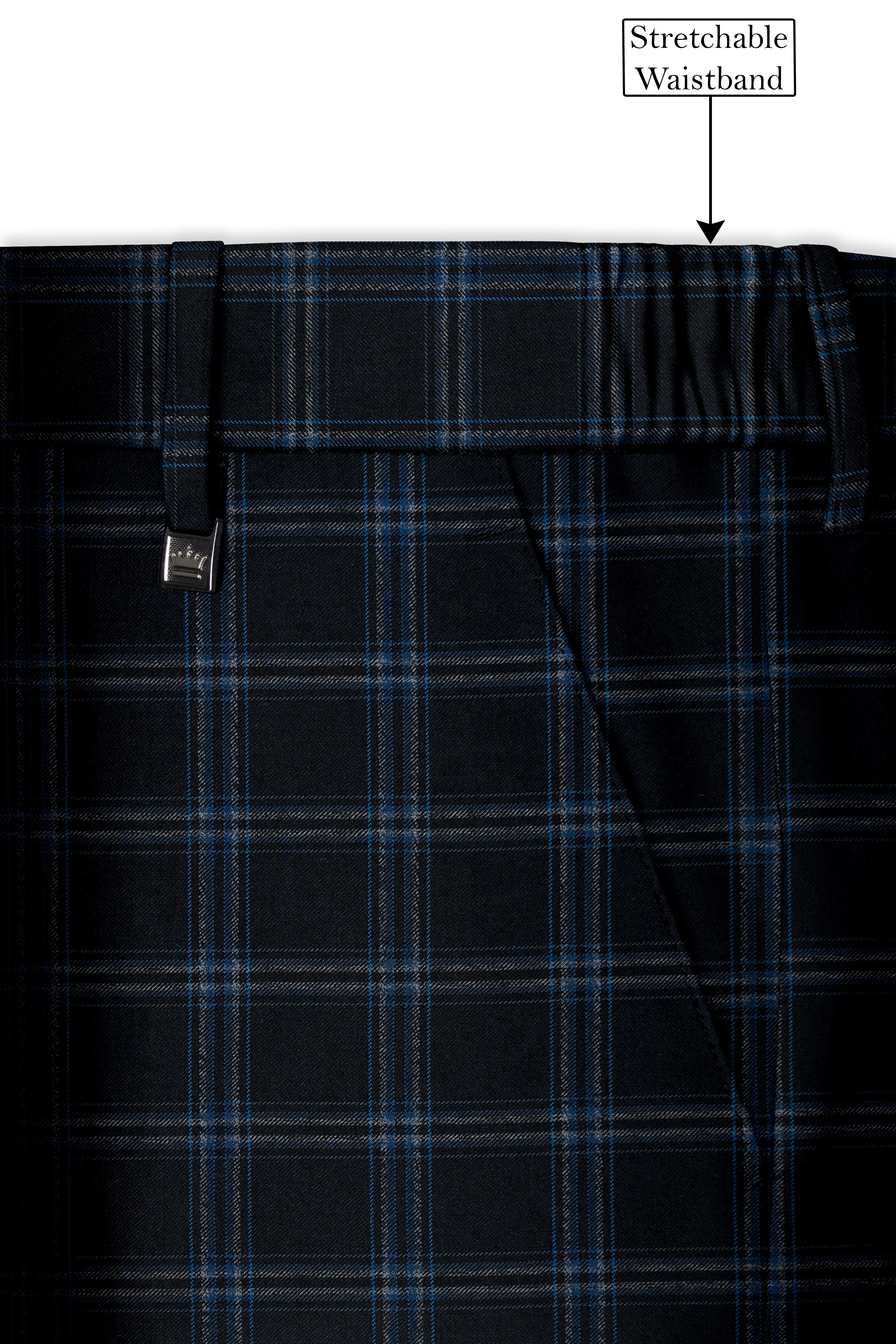 Dark Gray Windowpane Woolrich Double Breasted Suit