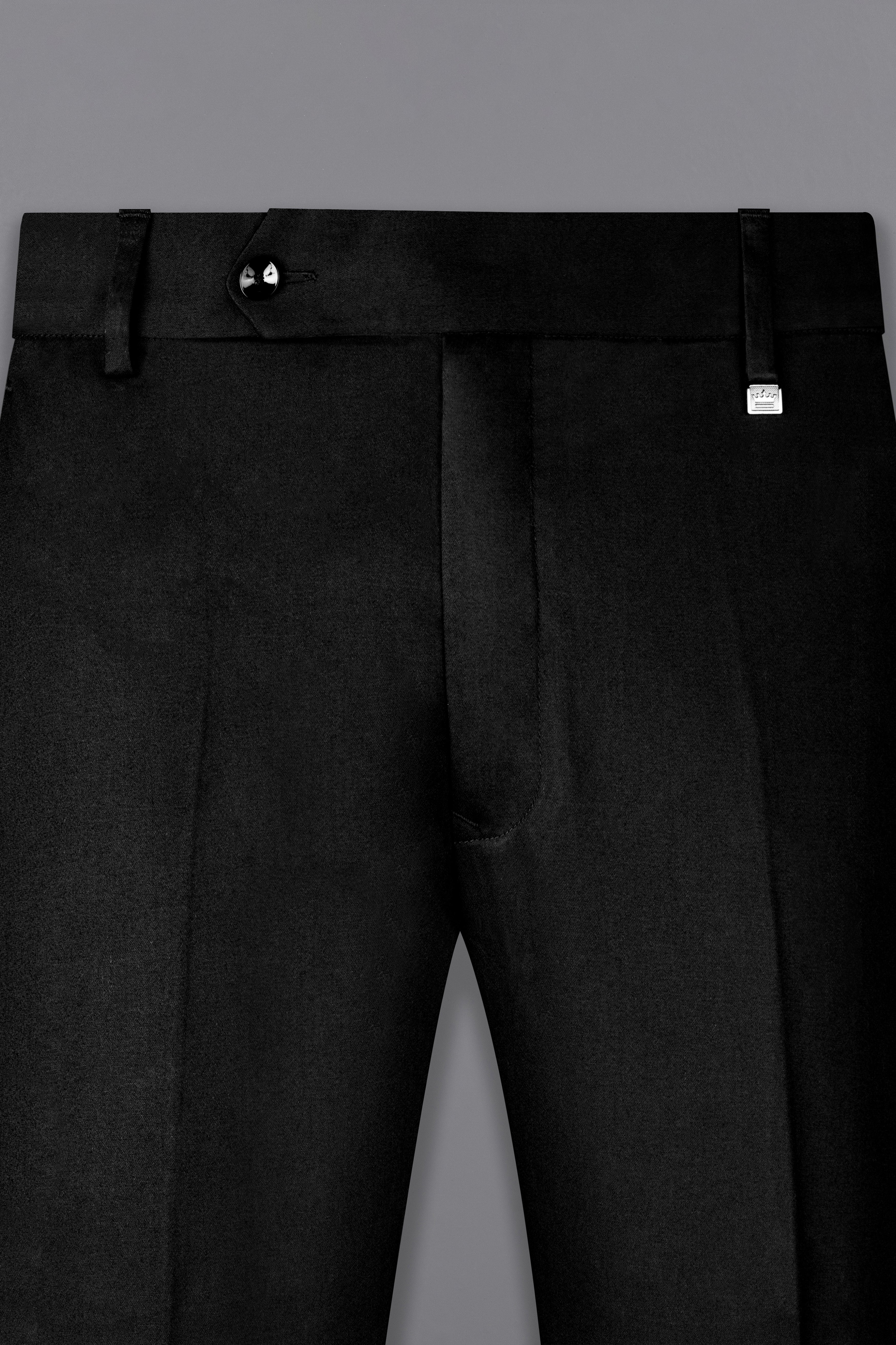 Jade Black Solid Premium Cotton Bandhgala Stretchable Traveler Suit