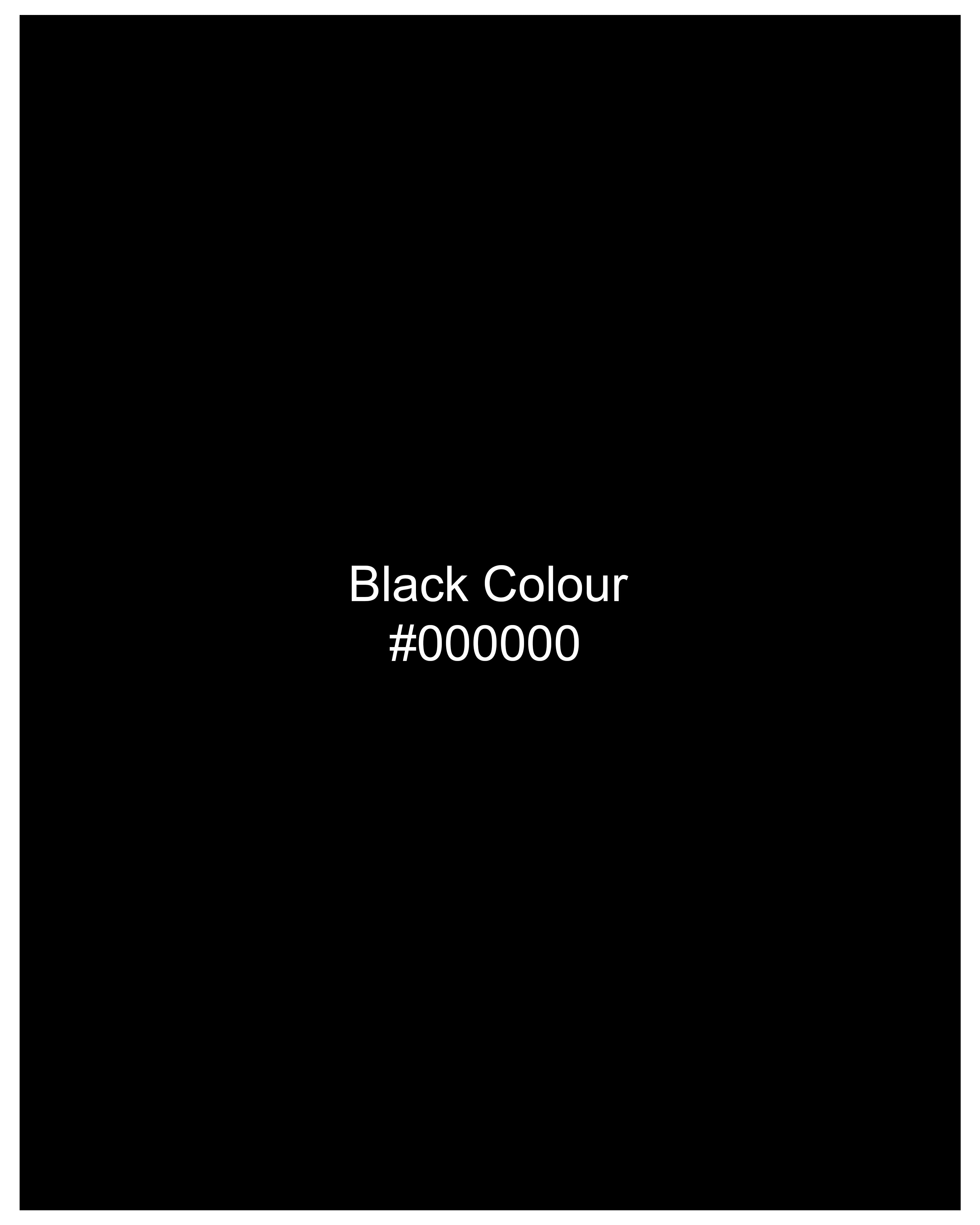 Jade Black Cross Placket Stretchable Premium Cotton Bandhgala traveler Suit
