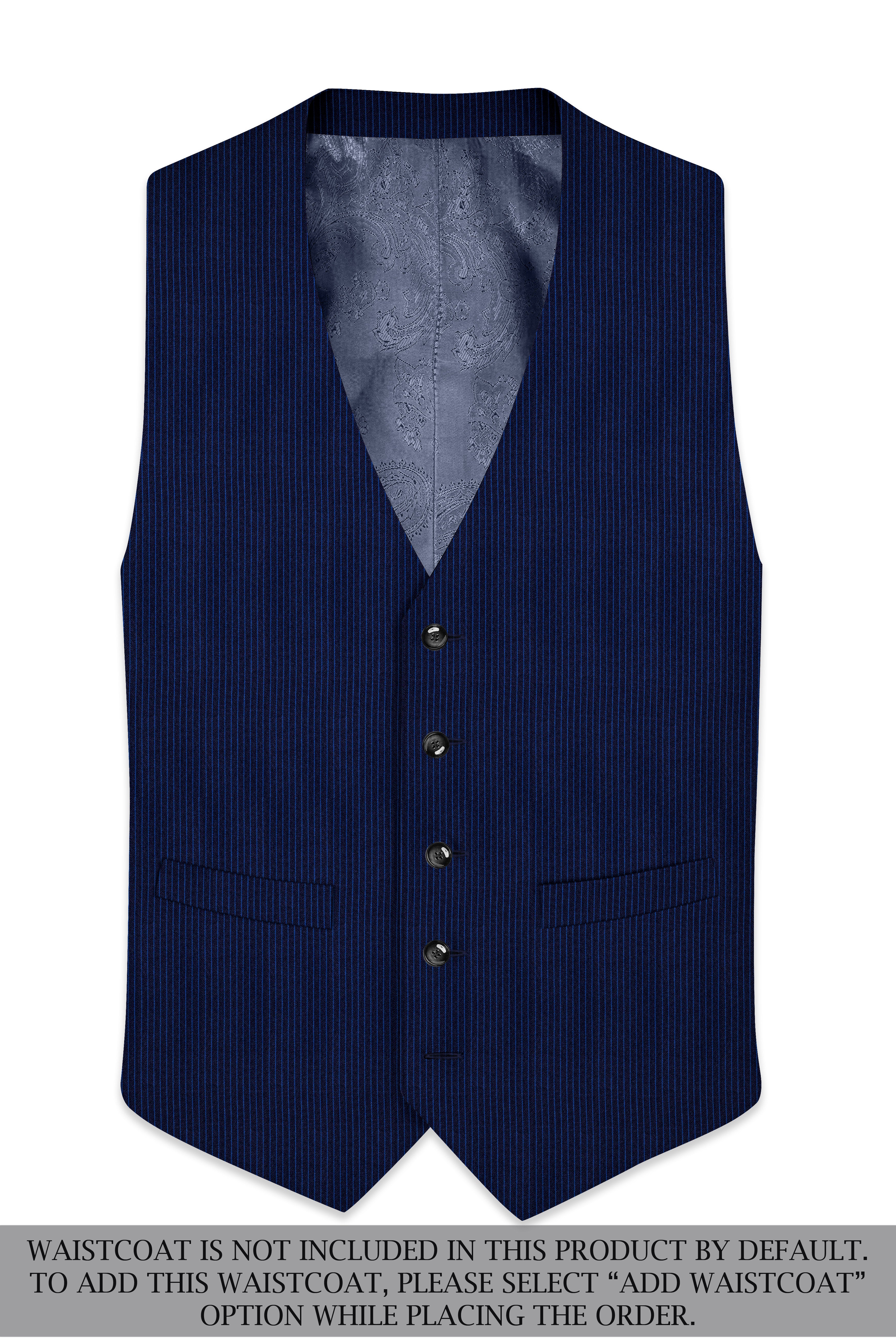 Midnight and Chambray blue Striped Woolrich Tuxedo Suit