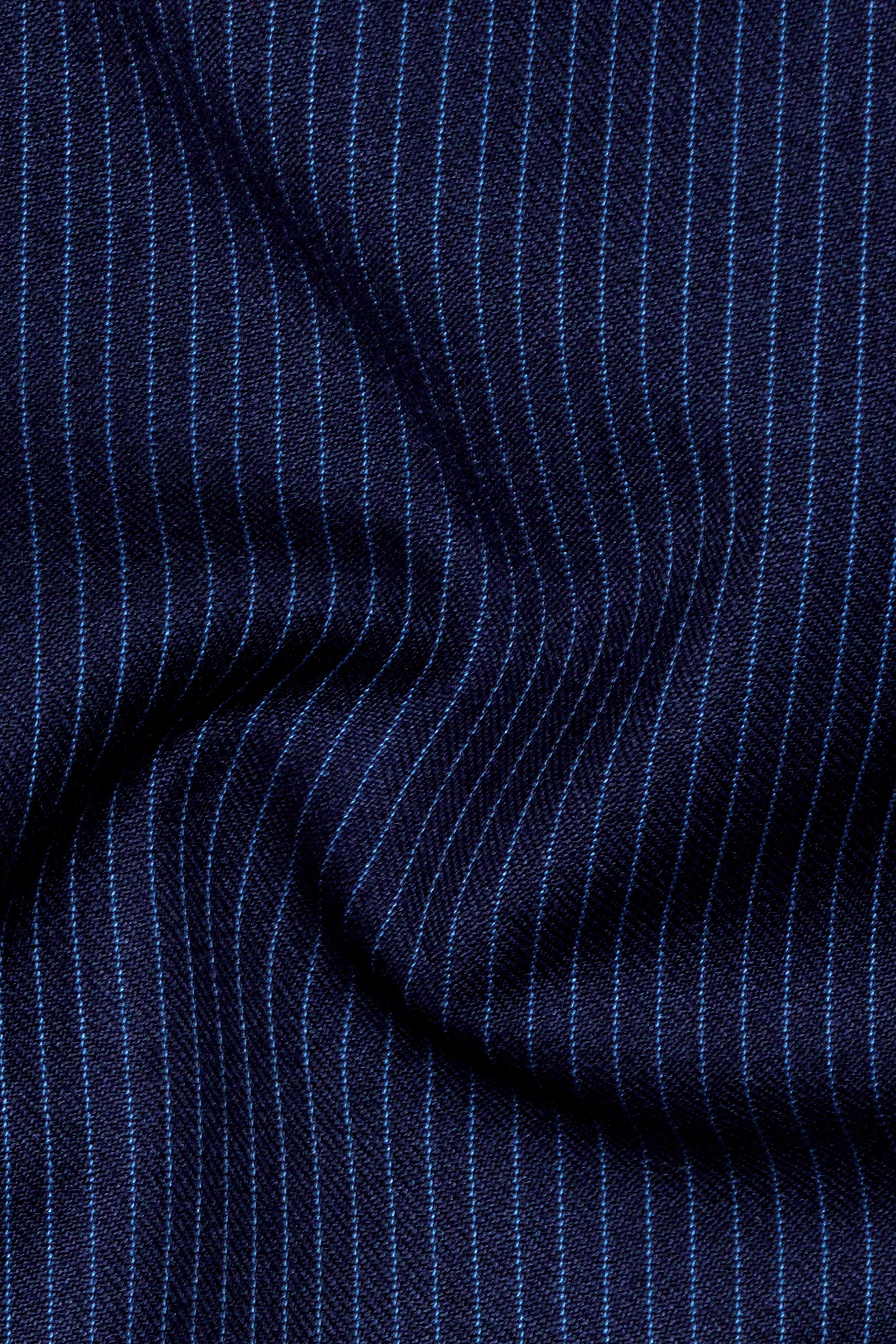 Midnight and Chambray blue Striped Woolrich Tuxedo Suit
