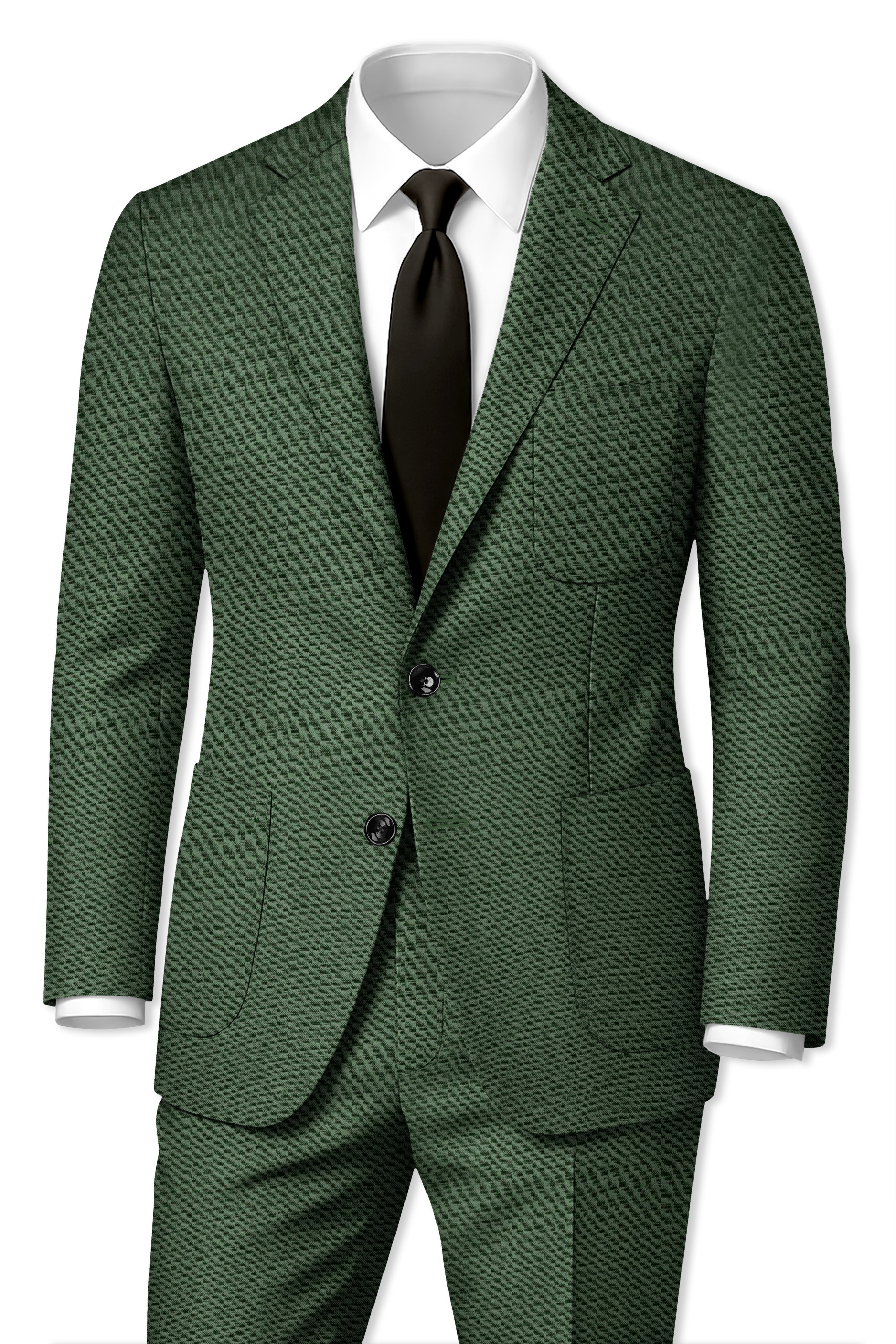 Asparagus Green Luxurious Linen Sports Suit