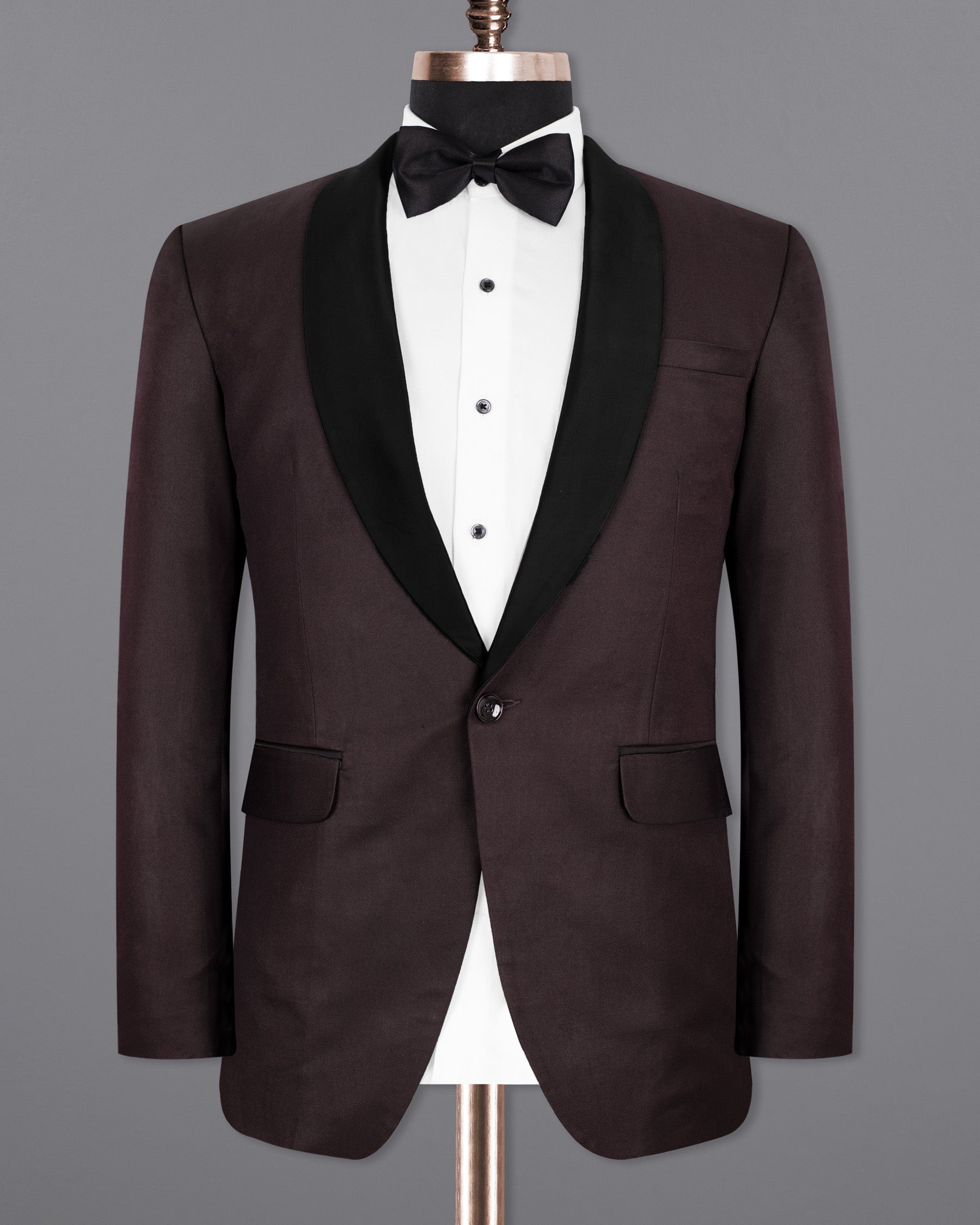 Aubergine Tuxedo Wool Rich Suit