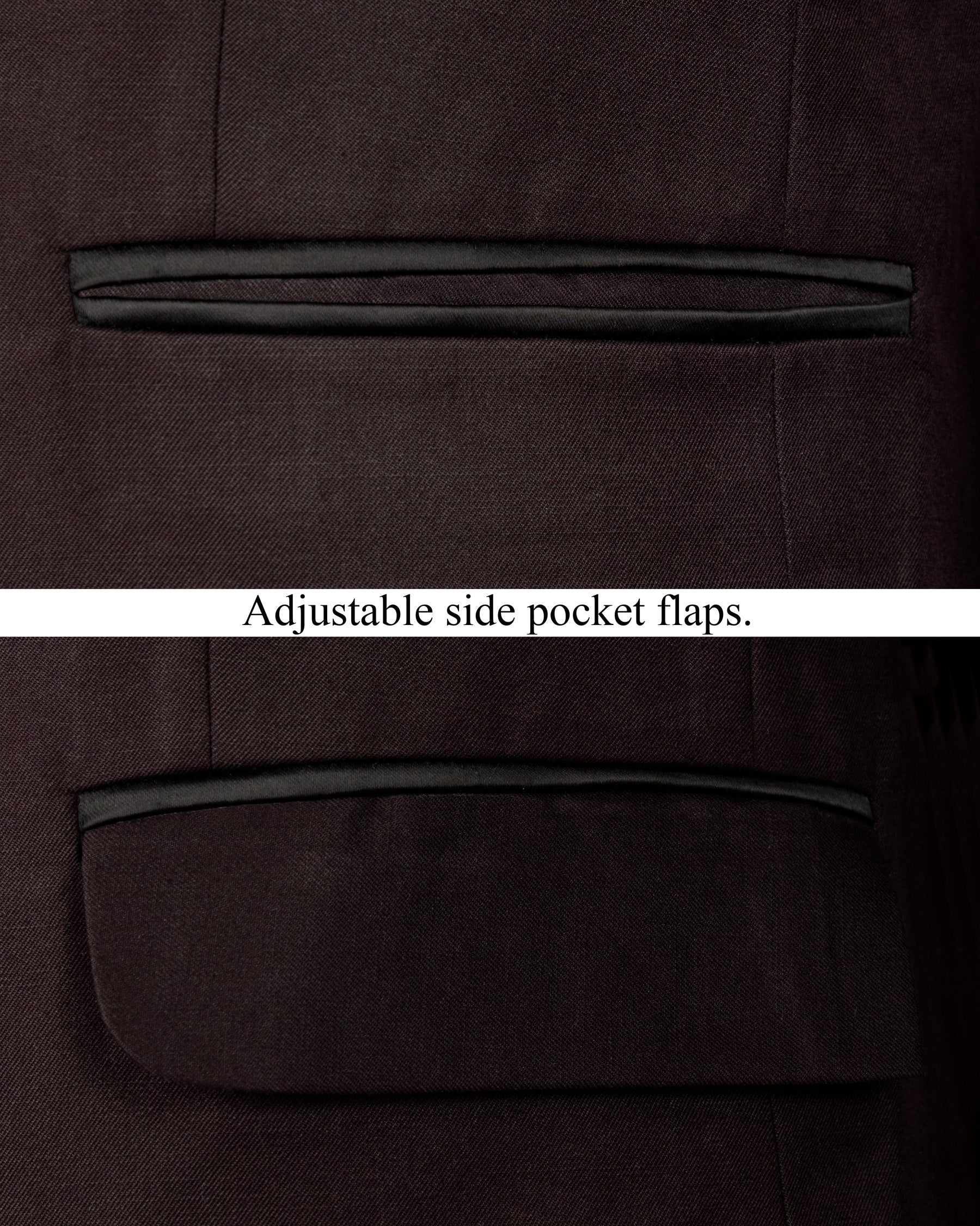 Aubergine Tuxedo Wool Rich Suit