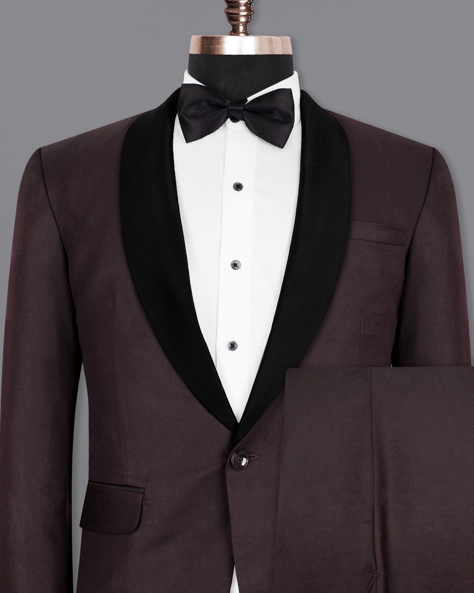 Aubergine Tuxedo Wool Rich Suit
