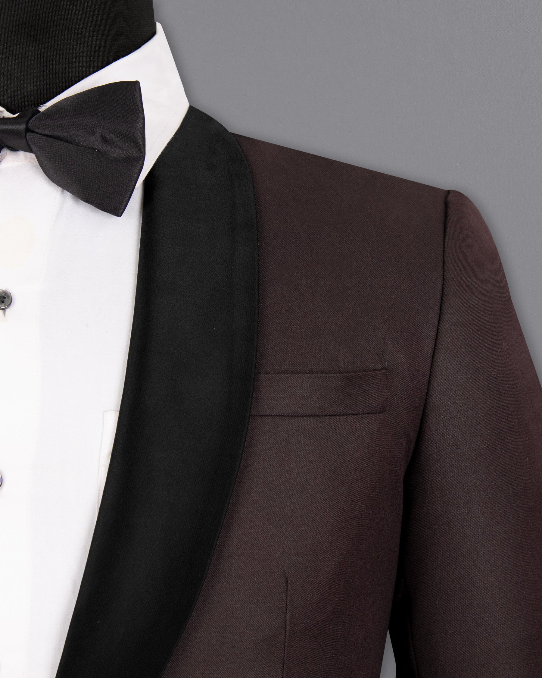 Aubergine Tuxedo Wool Rich Suit