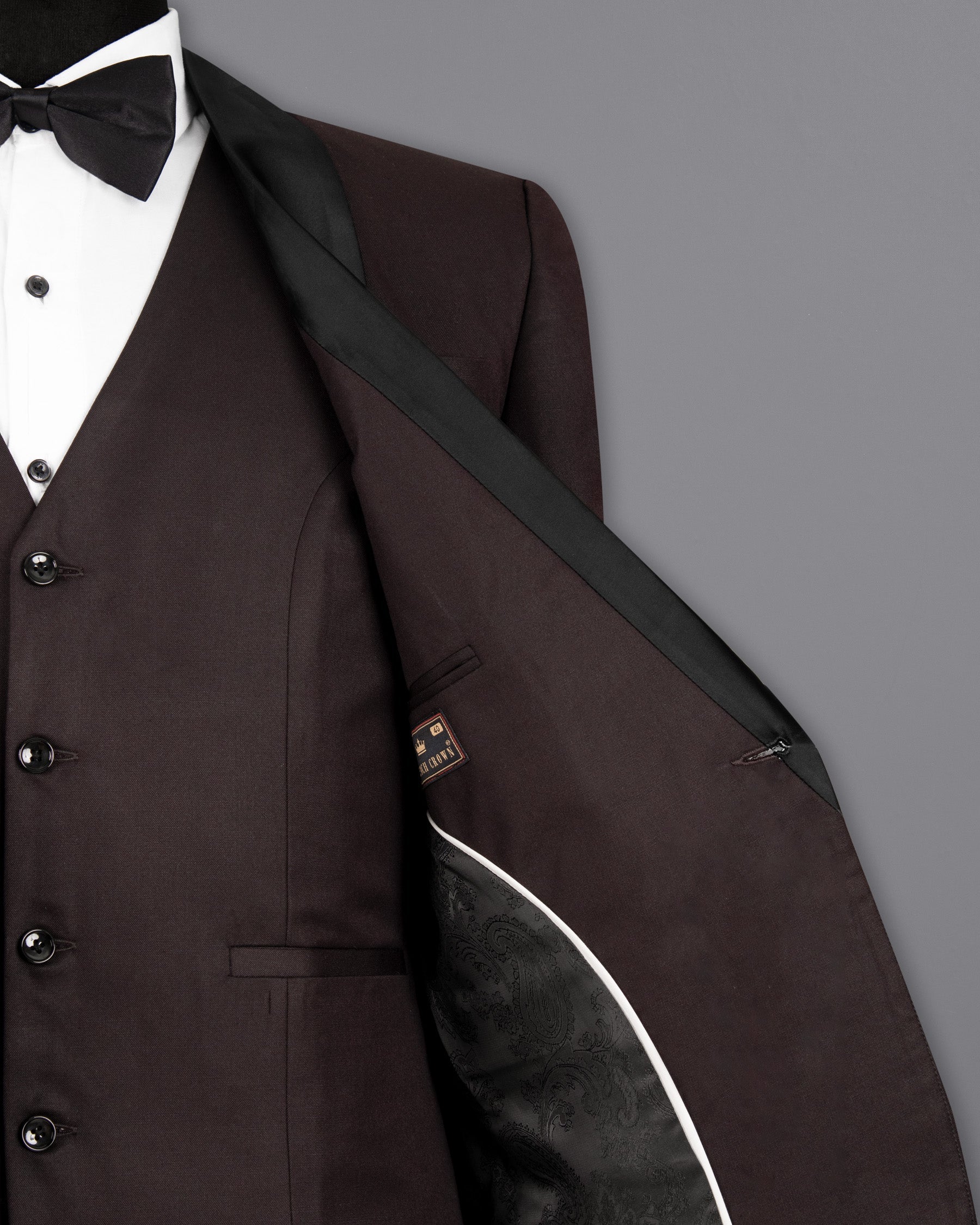 Aubergine Tuxedo Wool Rich Suit