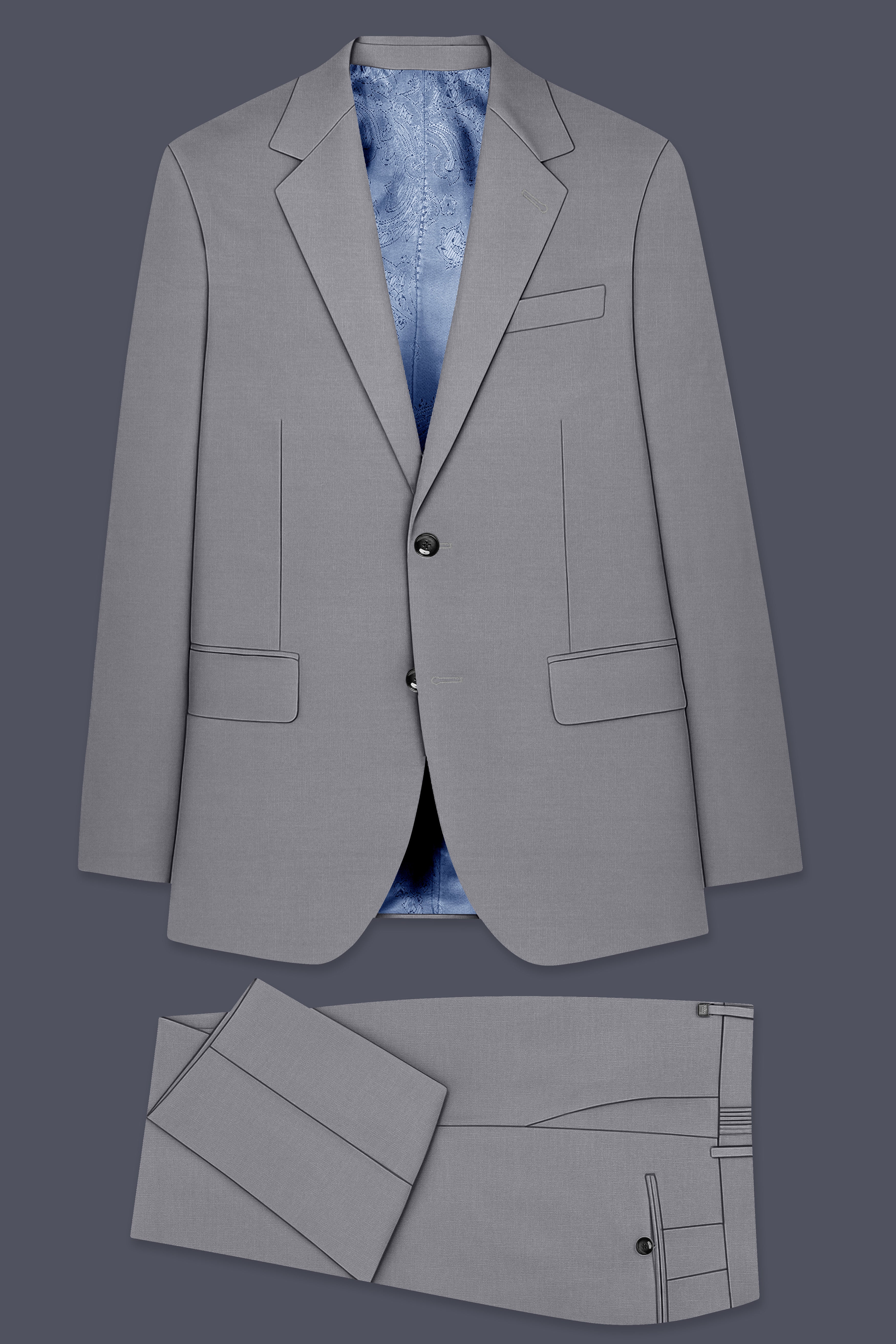 French Gray Premium Cotton Suit