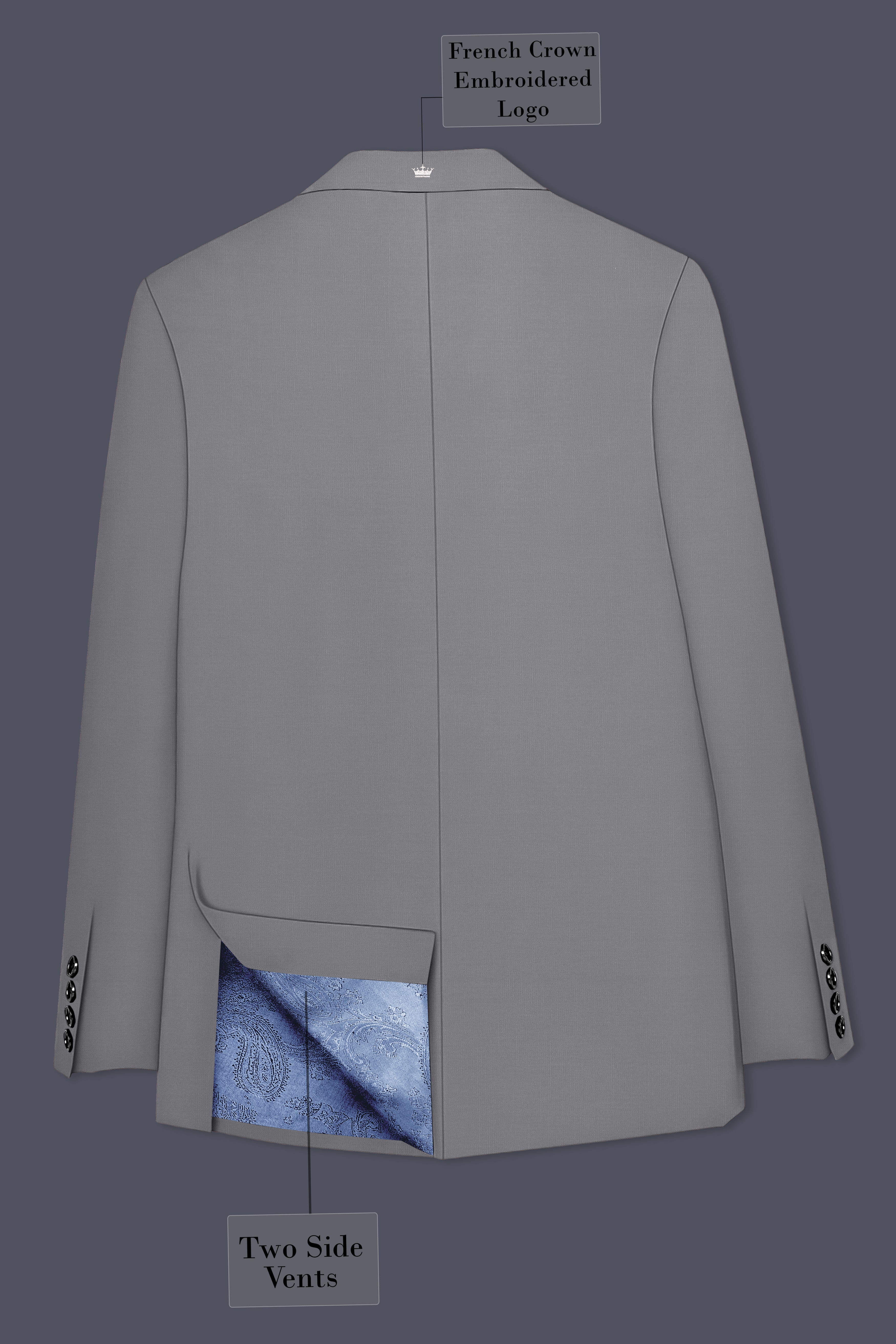 French Gray Premium Cotton Suit