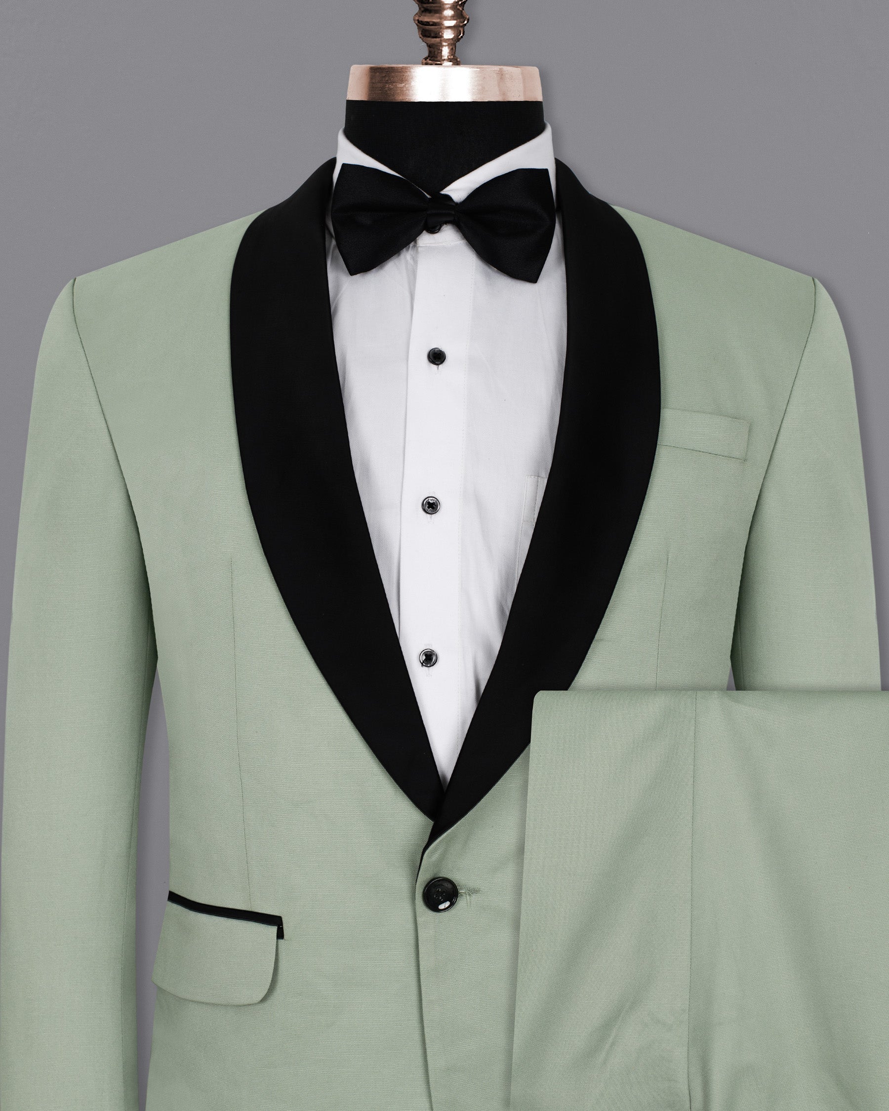 Clay Ash Green Wool Rich Tuxedo Suit