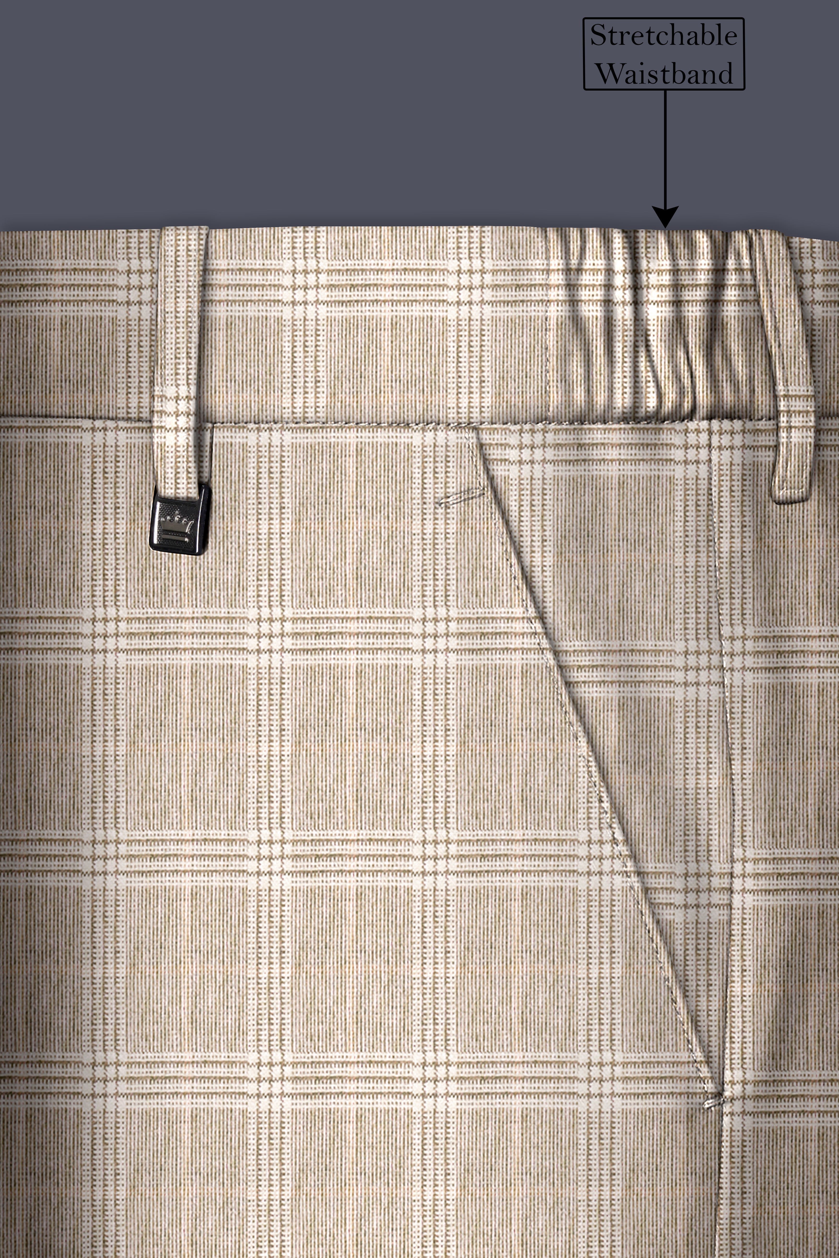 Mongoose Cream Plaid Wool Rich Sports Suit