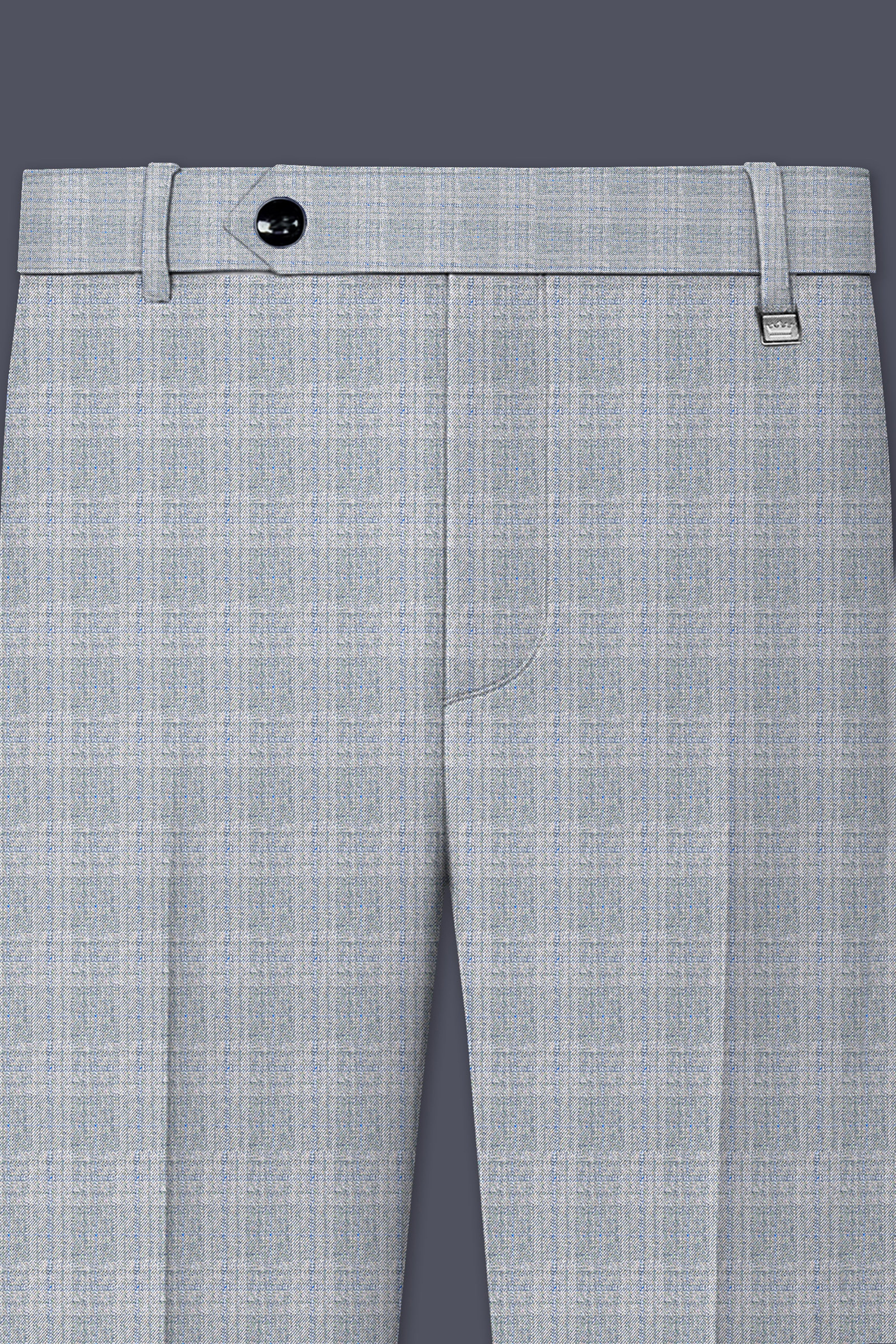 Nobel Grey Subtle Plaid Double-Breasted Wool Rich Suit