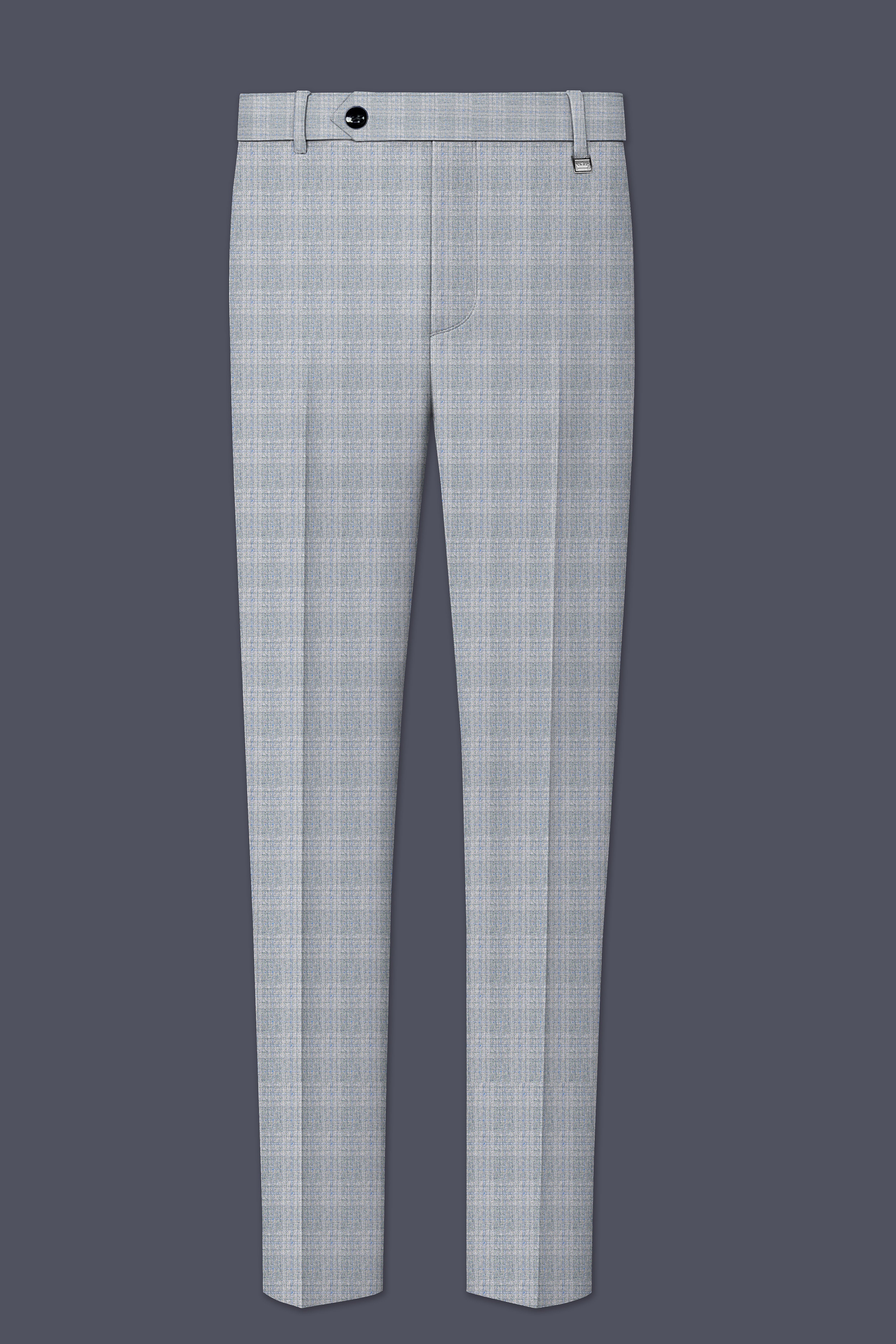 Nobel Grey Subtle Plaid Double-Breasted Wool Rich Suit